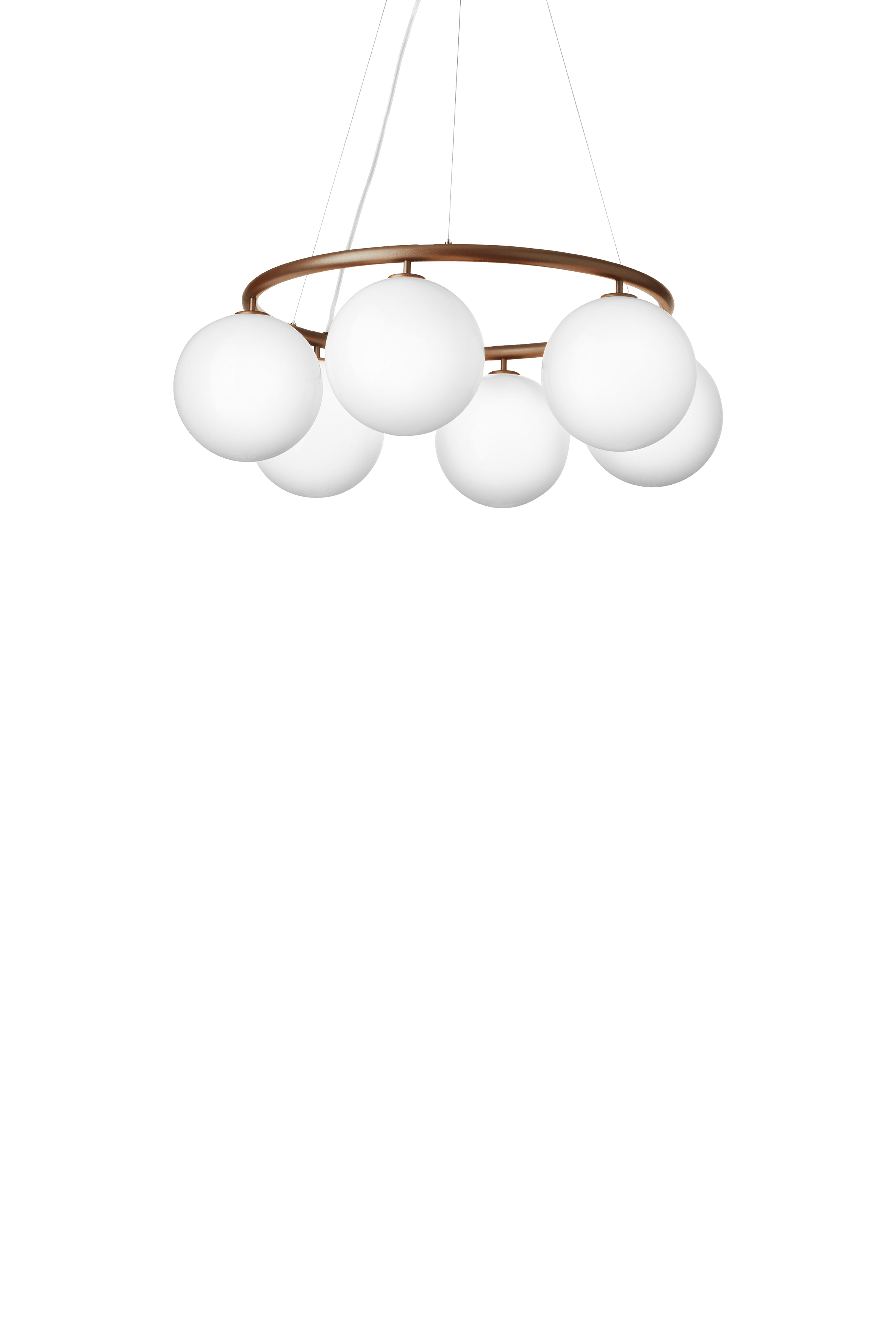 Lampa wisząca MIIRA 6 CIRCULAR ciemnobrązowy z opalowym szkłem – Nuura