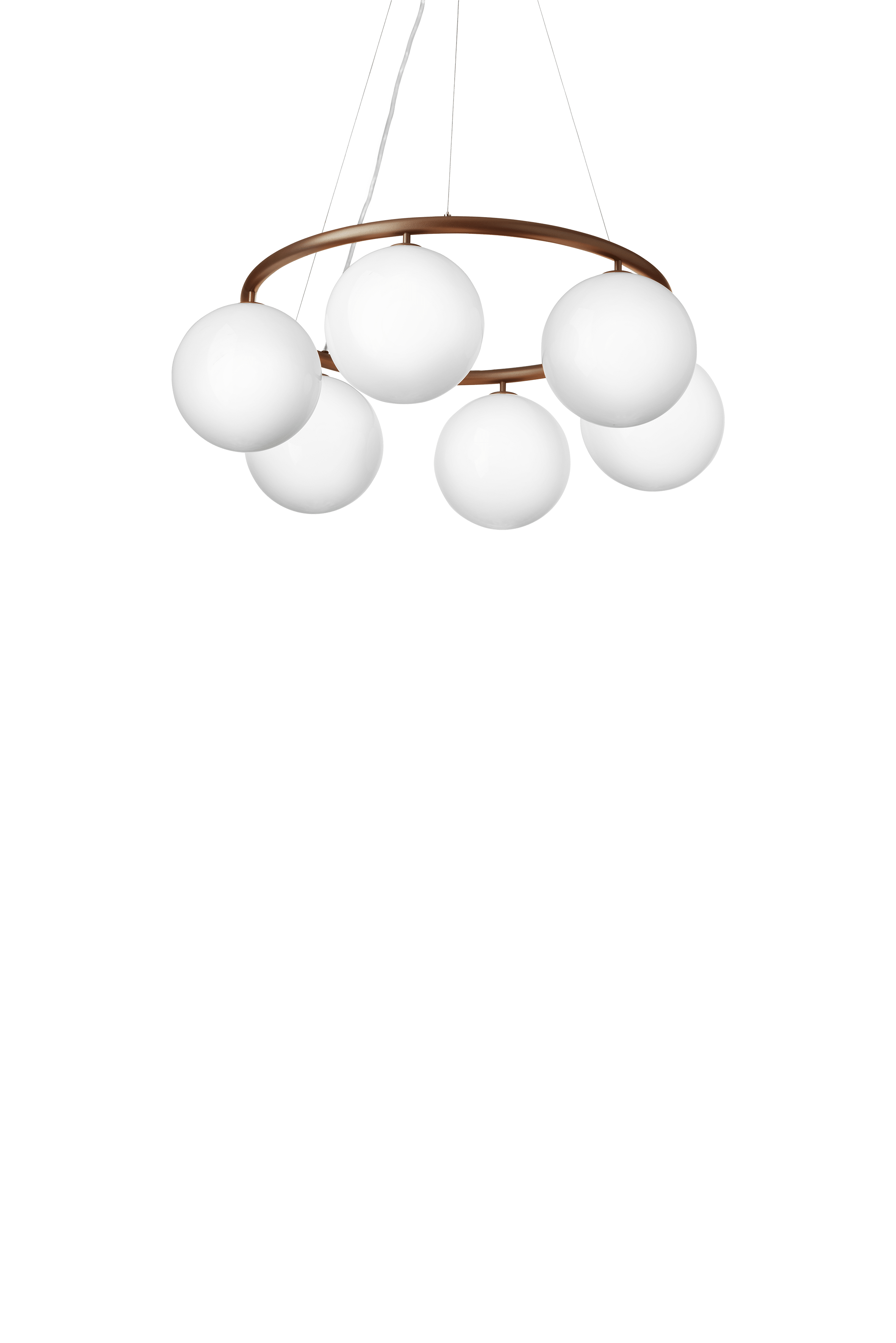 Lampa wisząca MIIRA 6 CIRCULAR ciemnobrązowy z opalowym szkłem – Nuura