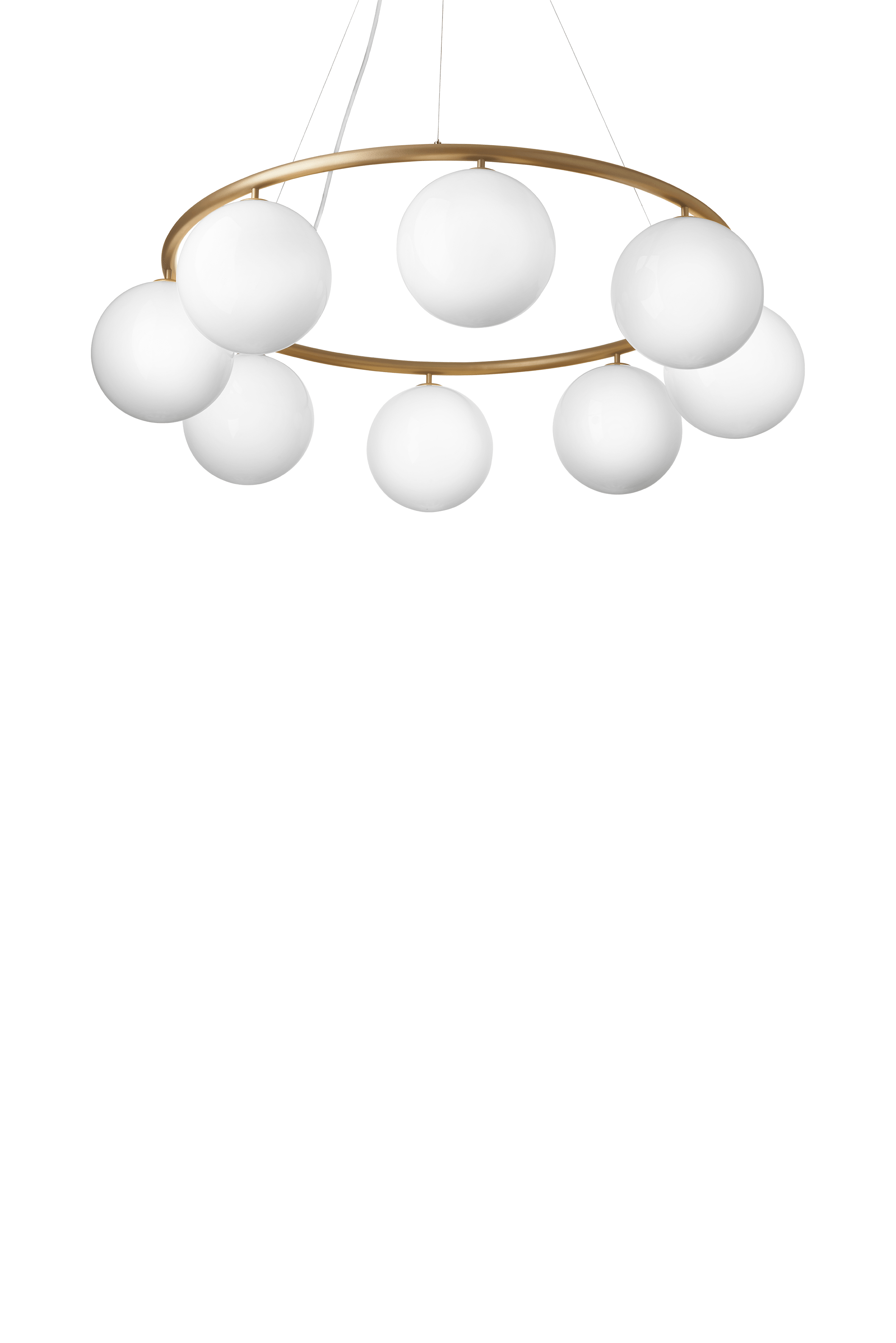 Lampa wisząca MIIRA 8 CIRCULAR mosiężny z opalowym szkłem – Nuura