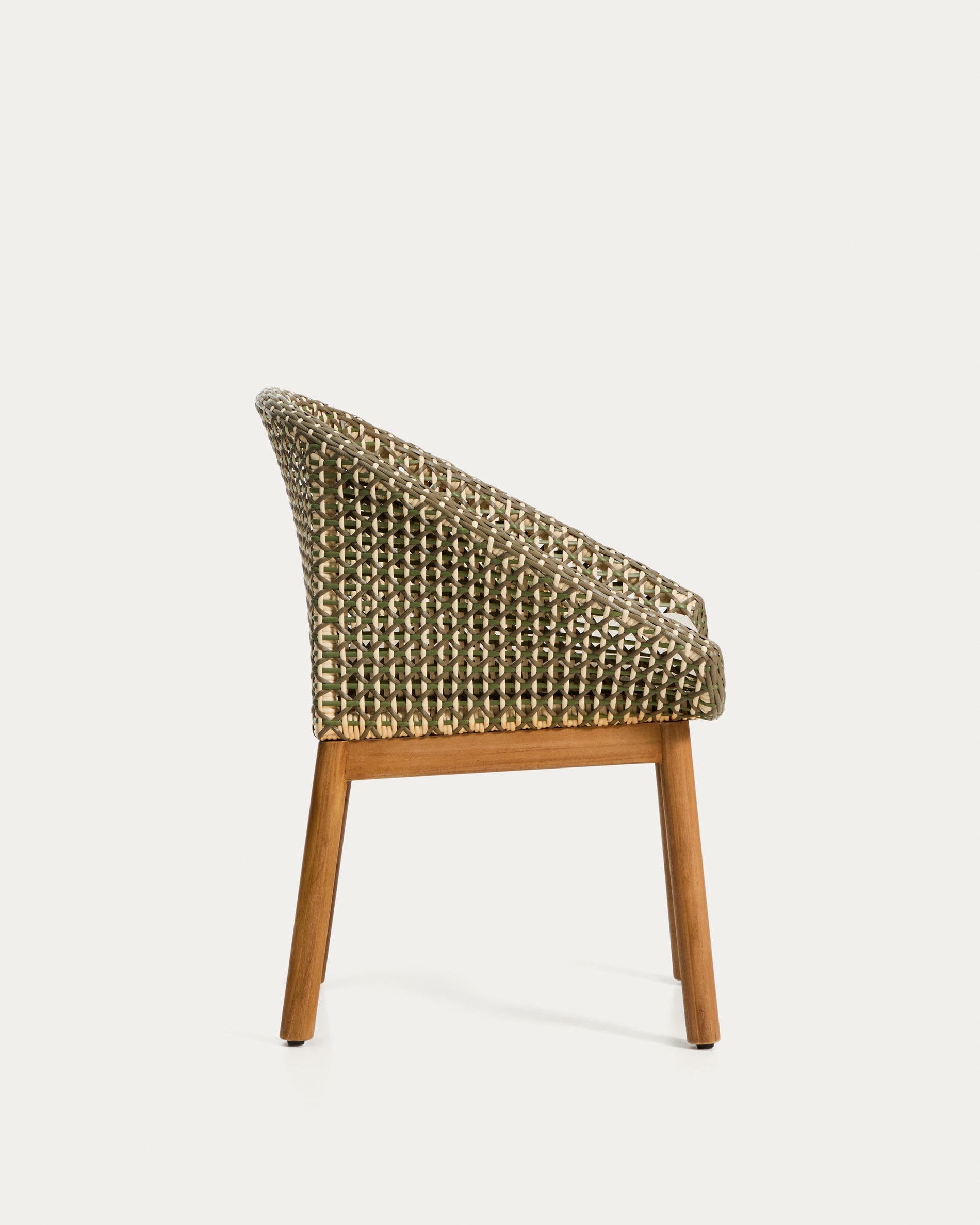 Gartenstuhl OLBIA aus synthetischem Rattan und Teakholz