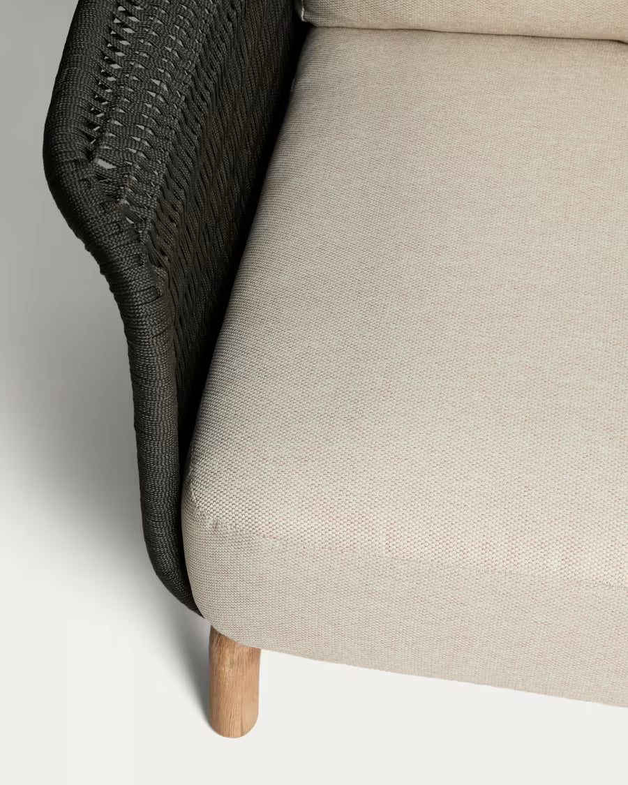 Garten-Sofa 3-Sitzer ALIPA schwarz mit beige