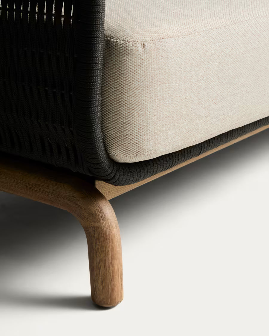 Garten-Sofa 3-Sitzer ALIPA schwarz mit beige