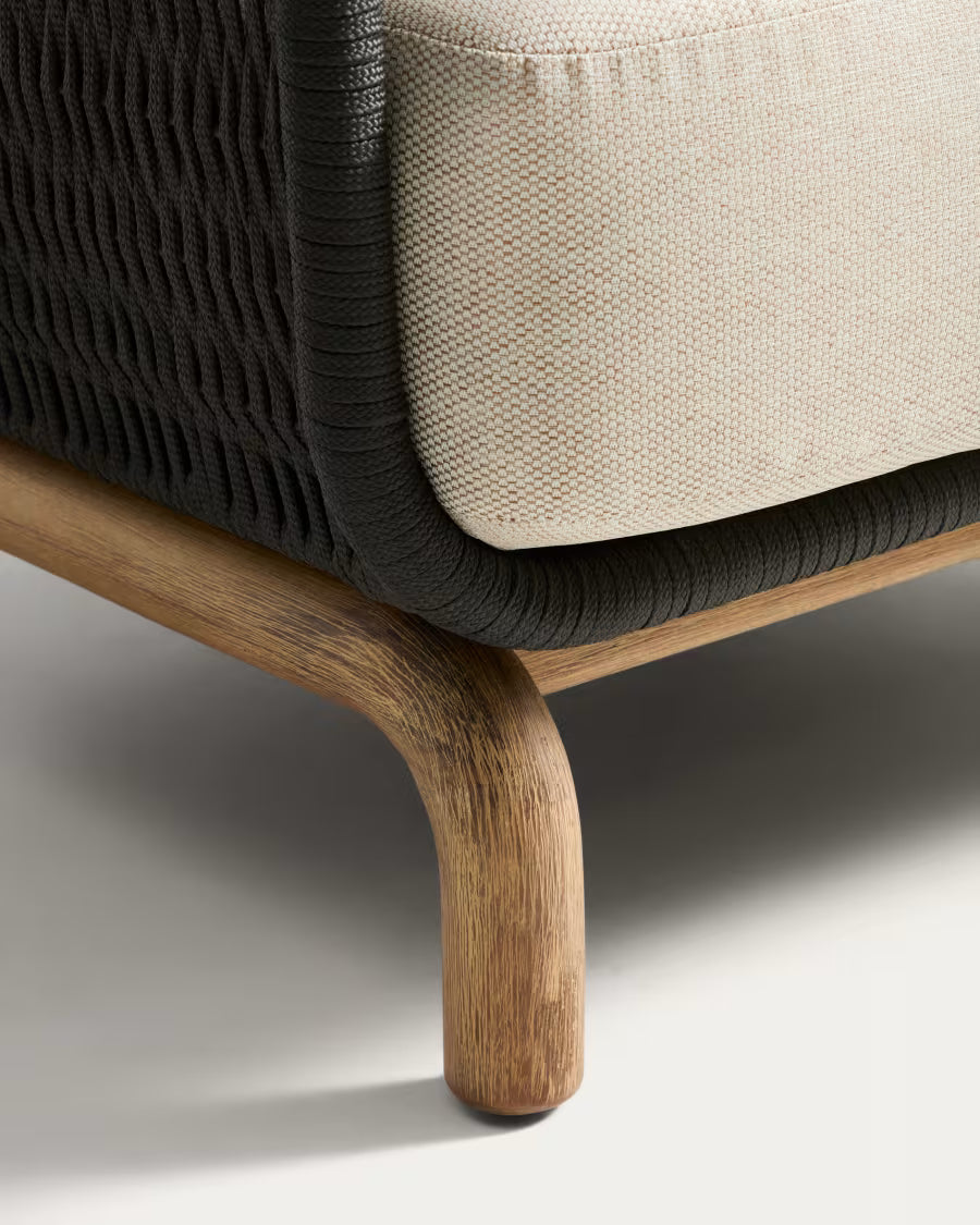 ALIPA Dark Gray Garden Armchair with Beige