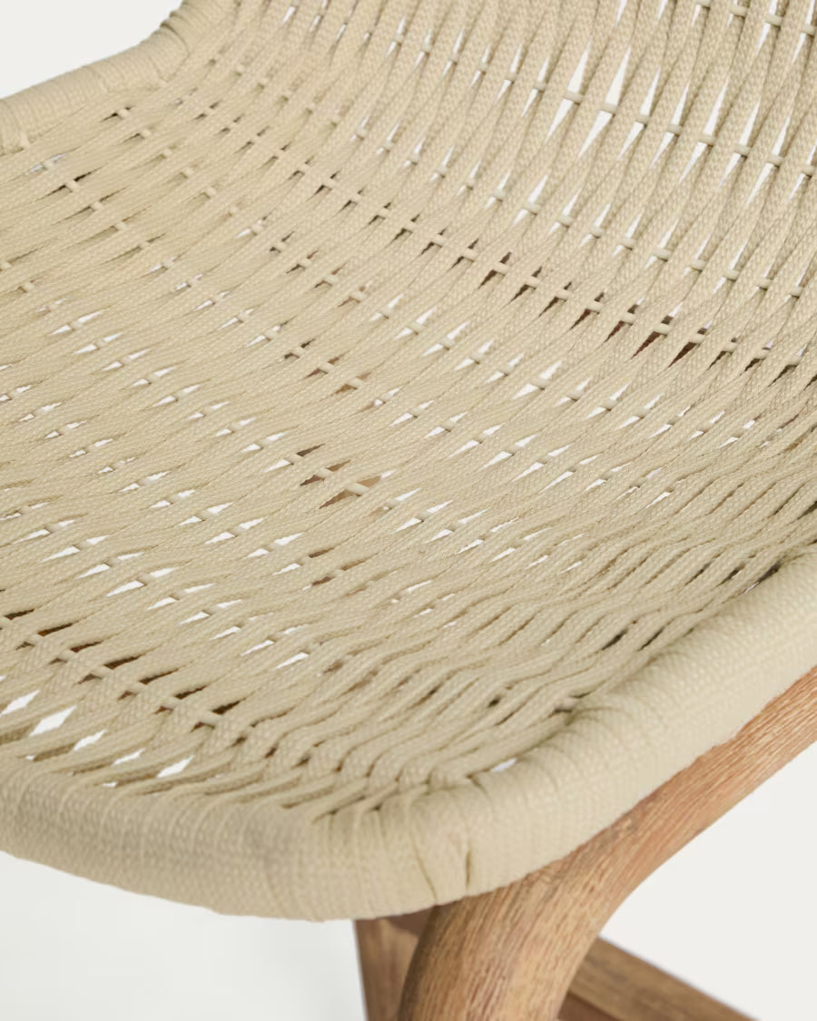 ALIPA Outdoor Bar Chair Beige with Acacia Wood