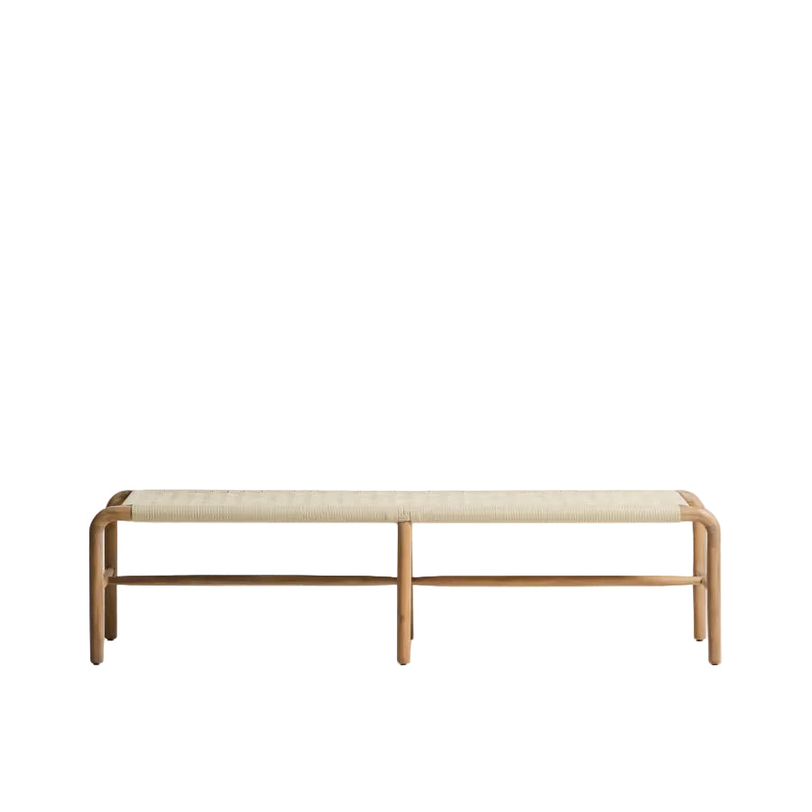 Buitenbank ALIPA beige met acaciahout