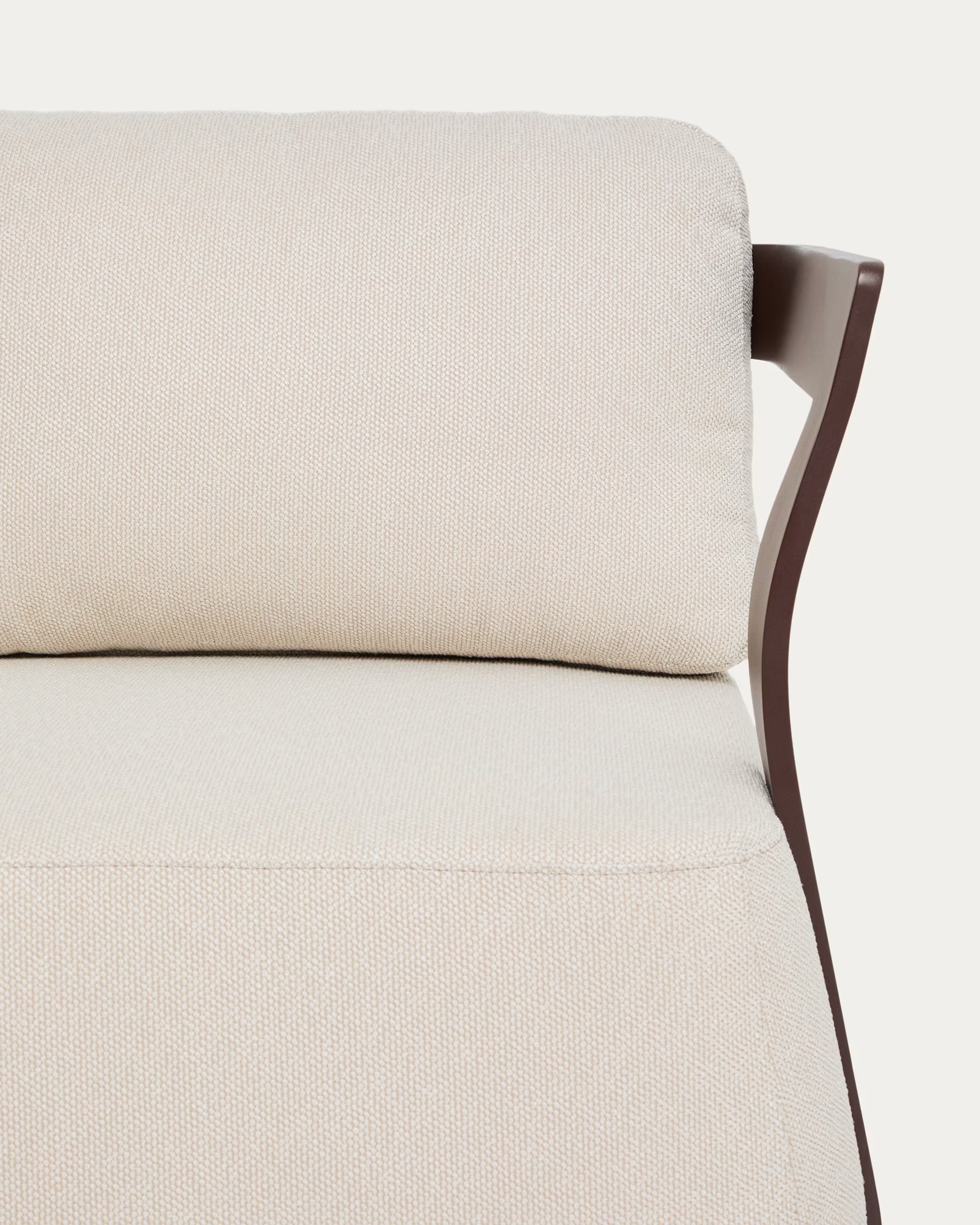 Sofa ogrodowa 3-osobowa TAMARIS ecru z brązową podstawą – styl nowoczesny