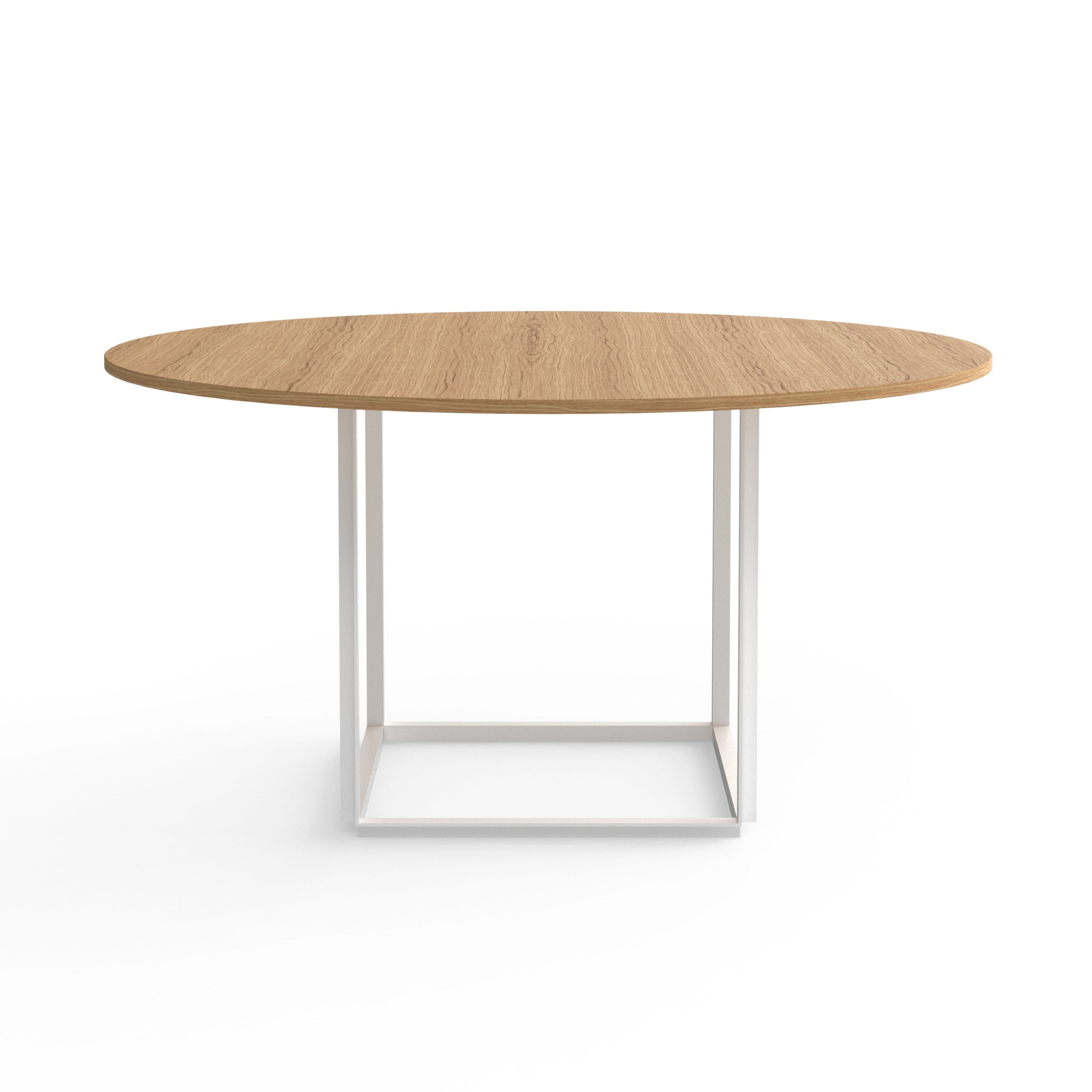Ronde tafel FLORENCE eikenfineer met witte voet