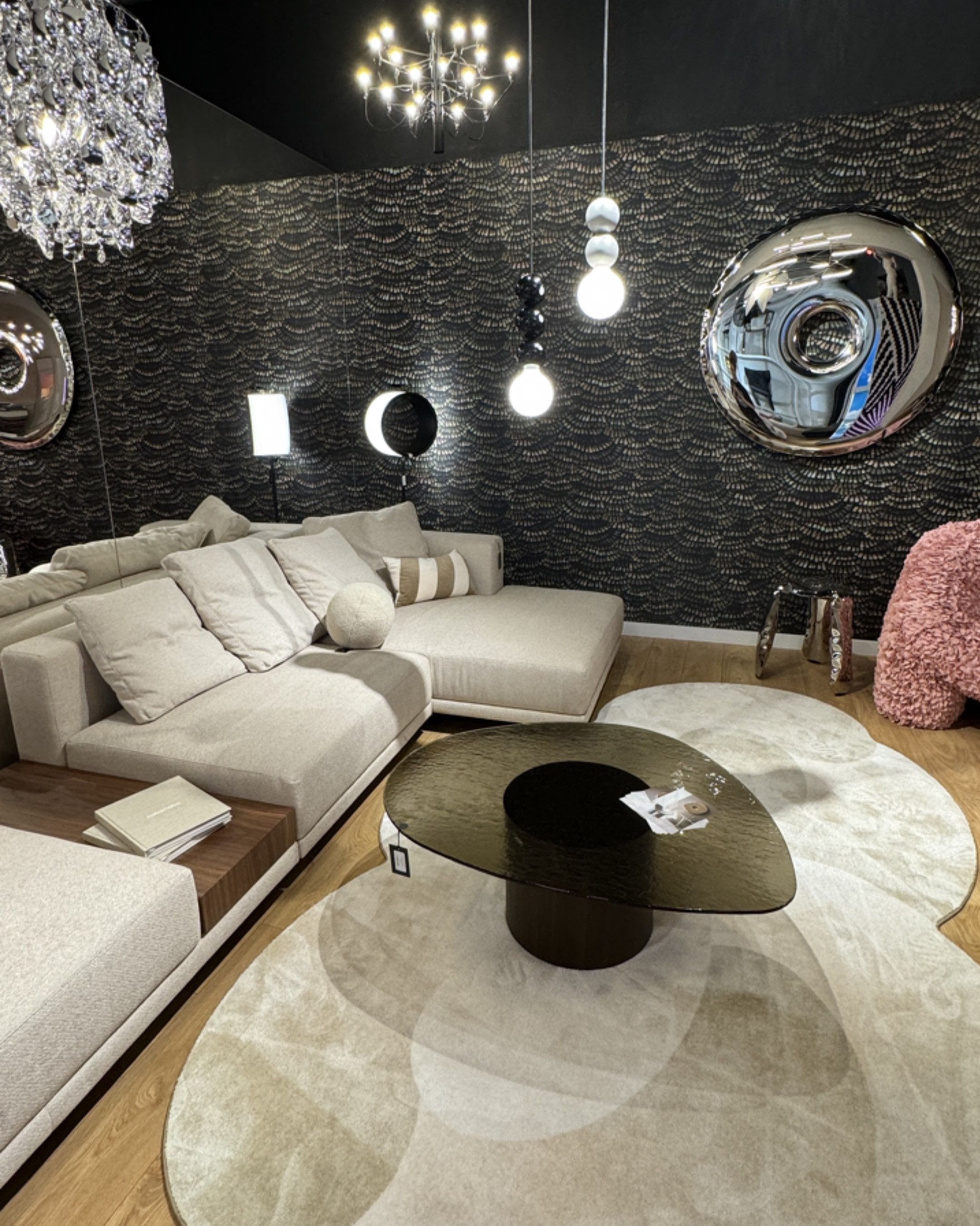 Modulaire bank met plank CLASSIC zwarte basis