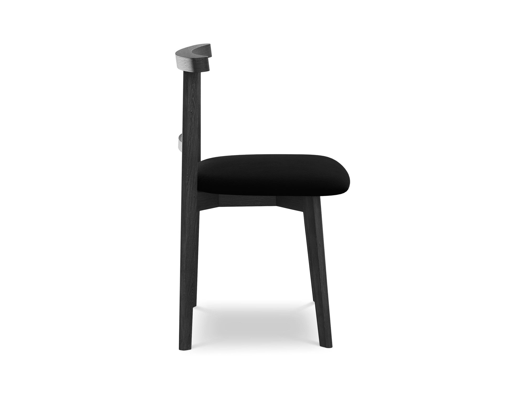 Velvet Chair OHELO Black with Black Beech Base