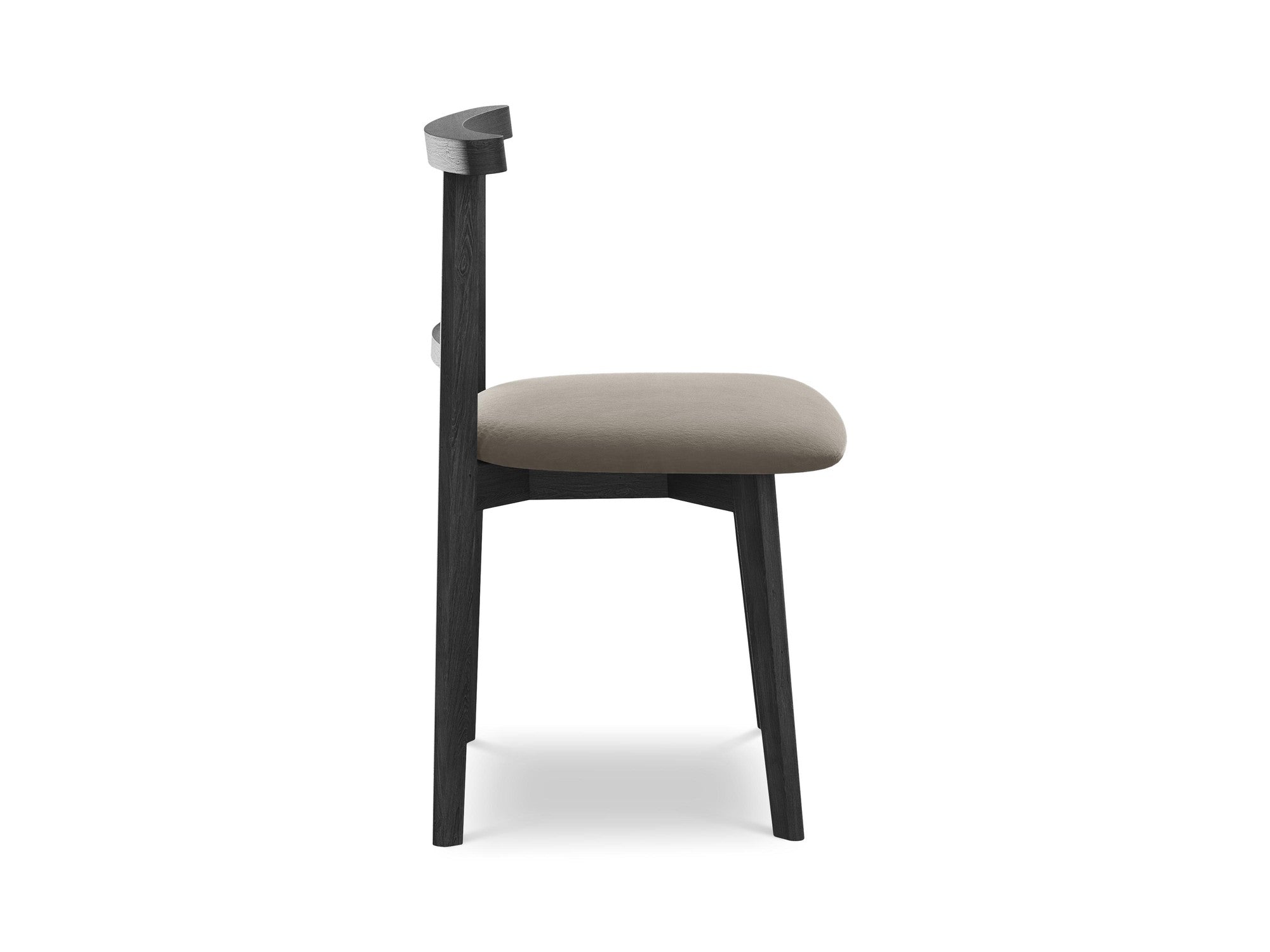 Velvet chair OHELO taupe with black beech base
