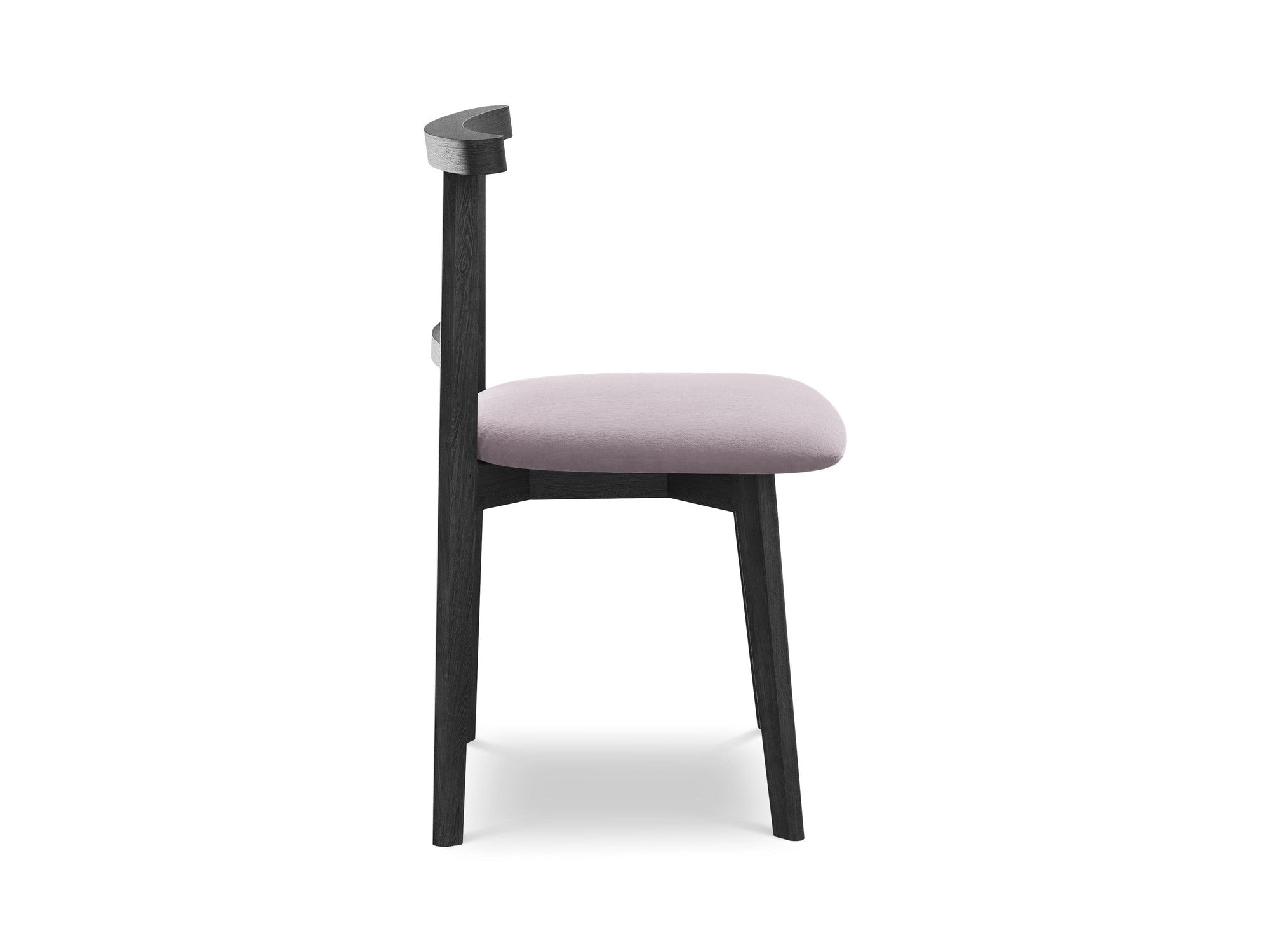 Velvet Chair OHELO Lavender with Black Beech Base