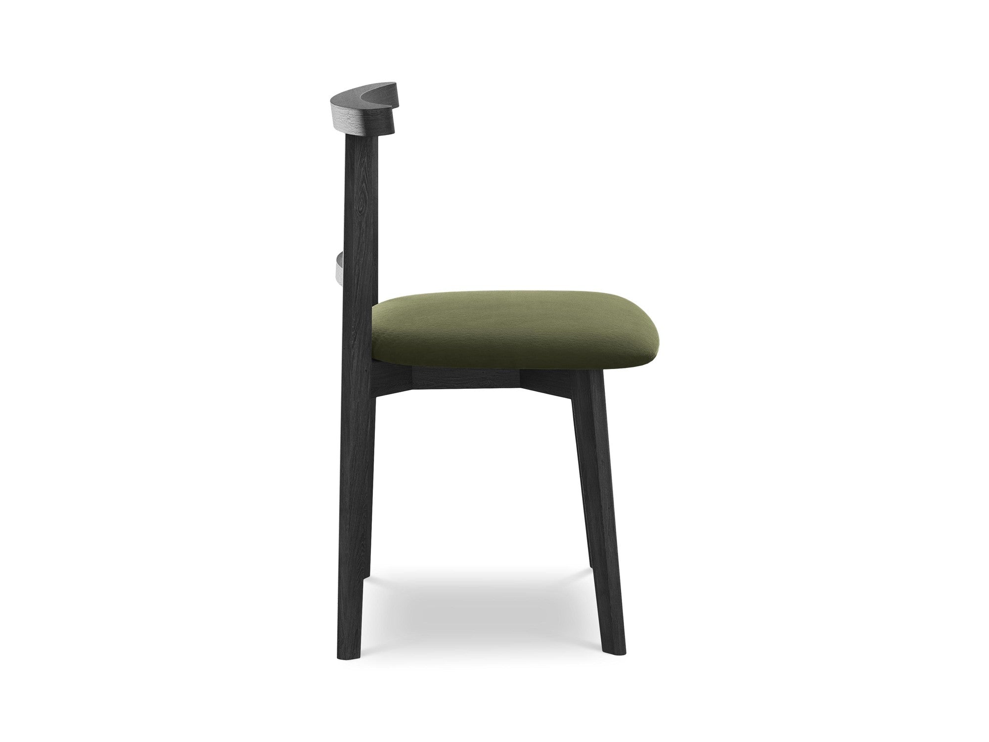 Velvet Chair OHELO Olive with Black Beech Base