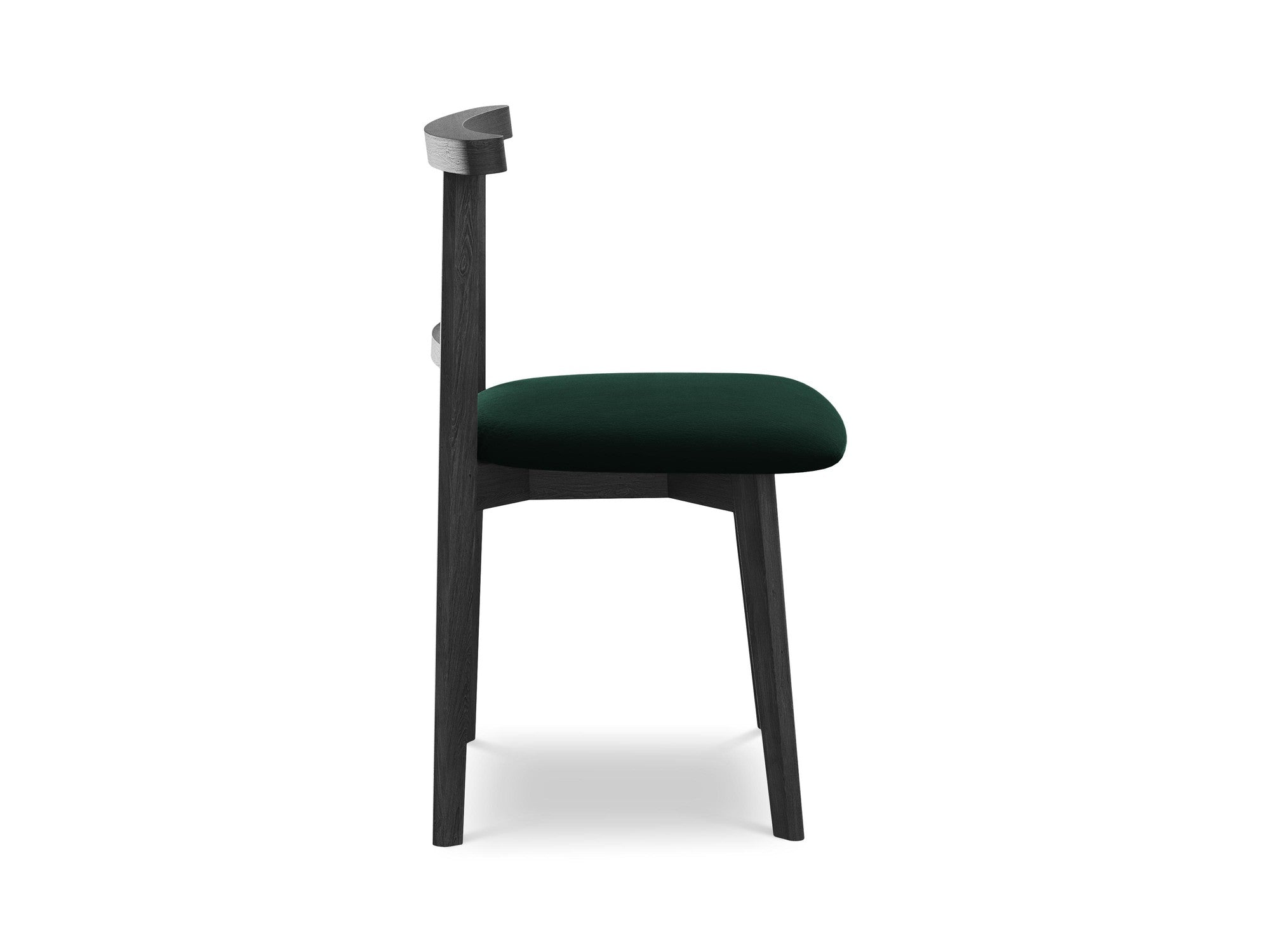 Velvet Chair OHELO Bottle Green with Black Beech Base