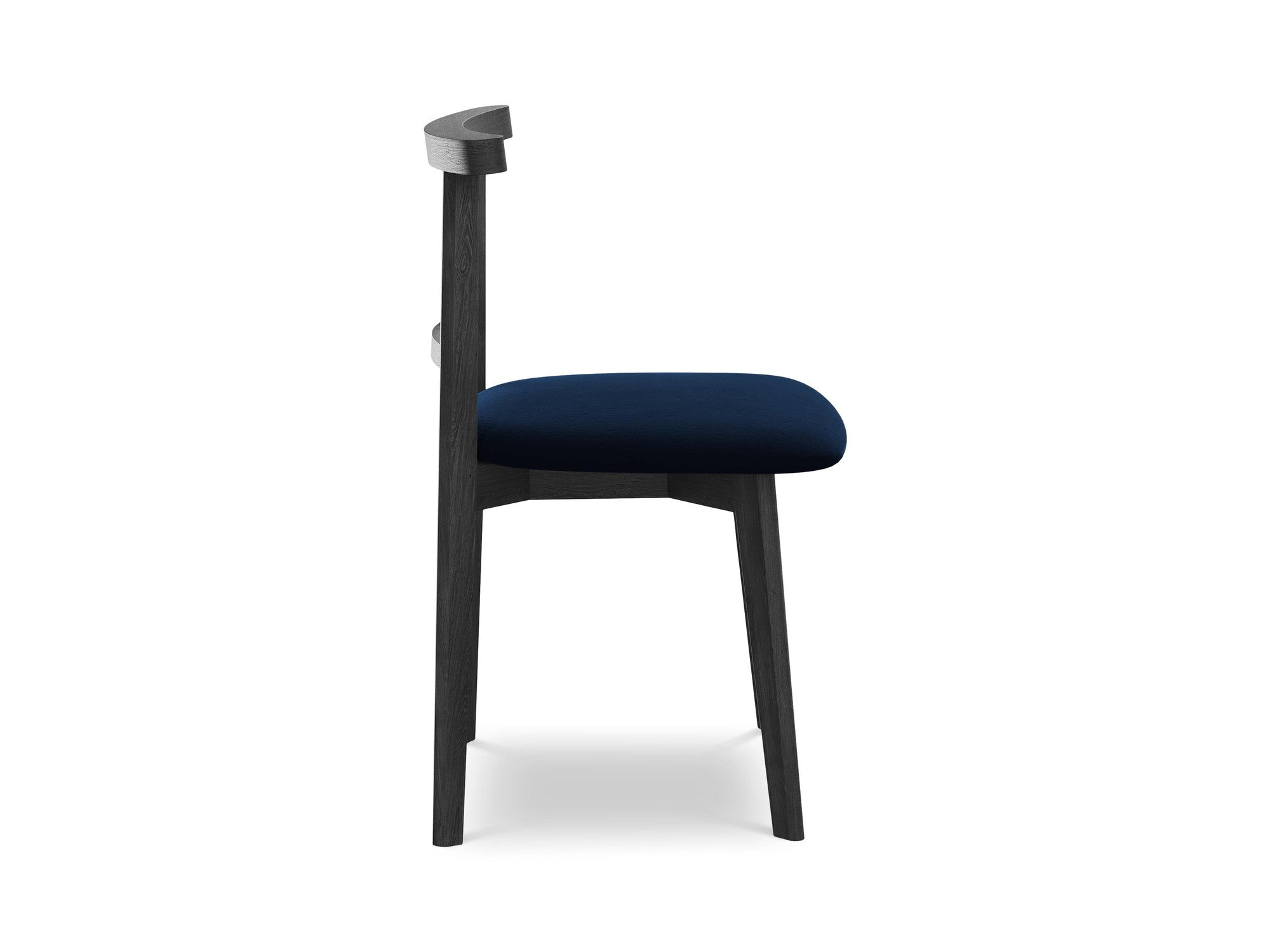 Velvet Chair OHELO Royal Blue with Black Beech Base