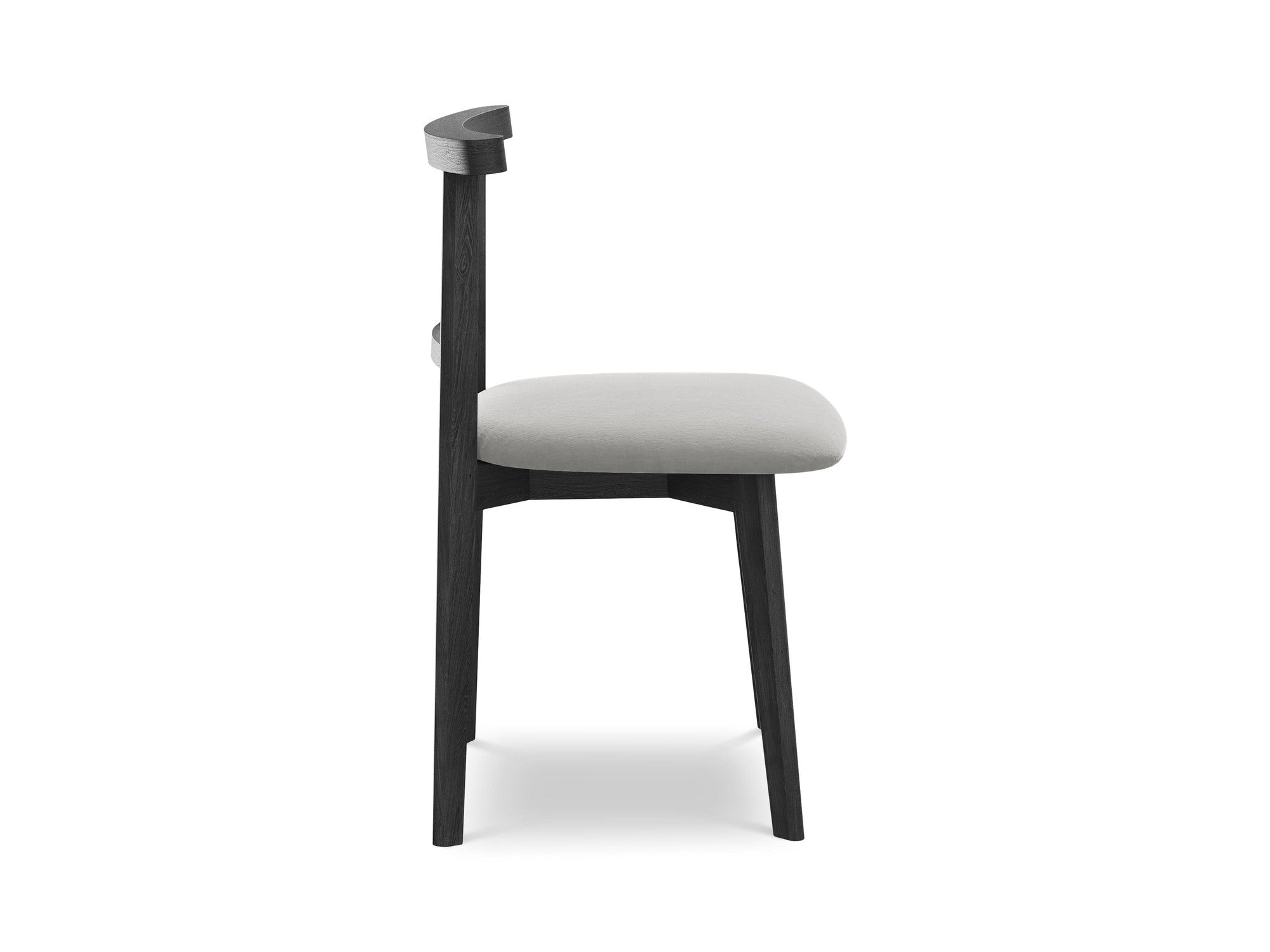 Velvet Chair OHELO Silver with Black Beech Base