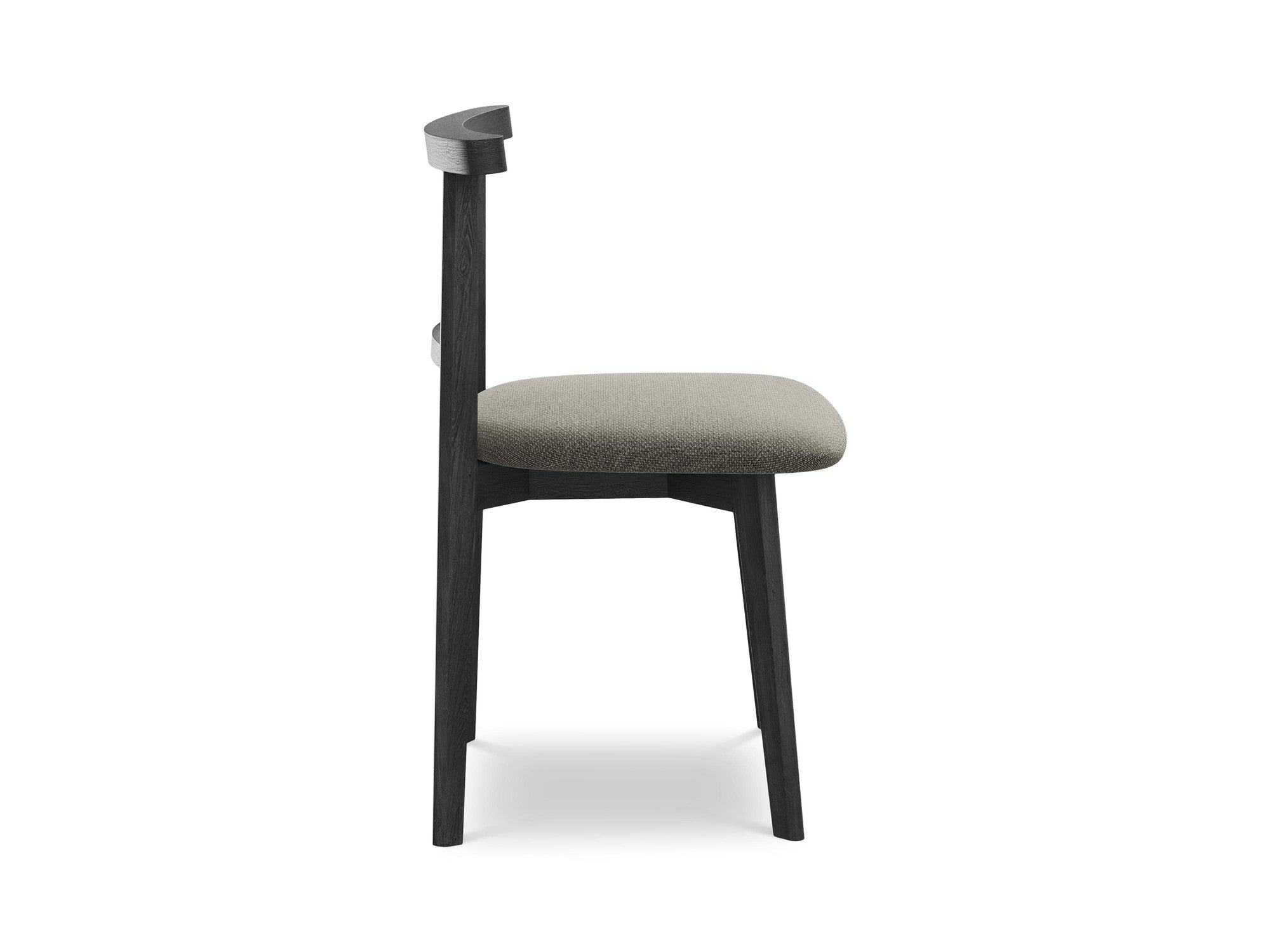 OHELO Chair in Gray Boucle with Black Beech Base