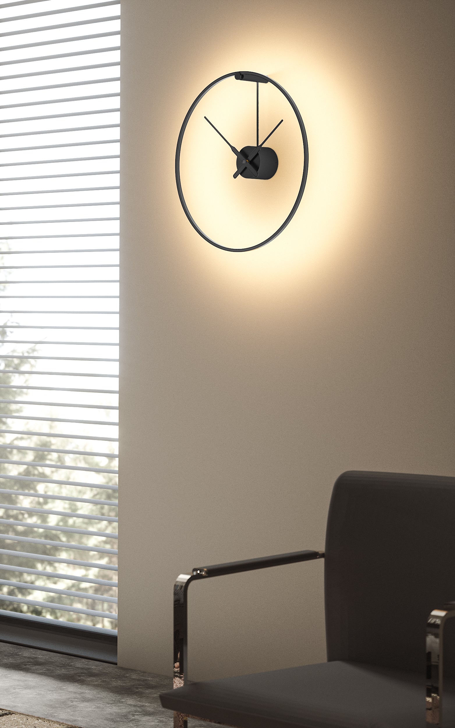 Illuminated Wall Clock OMBRA MINI Black
