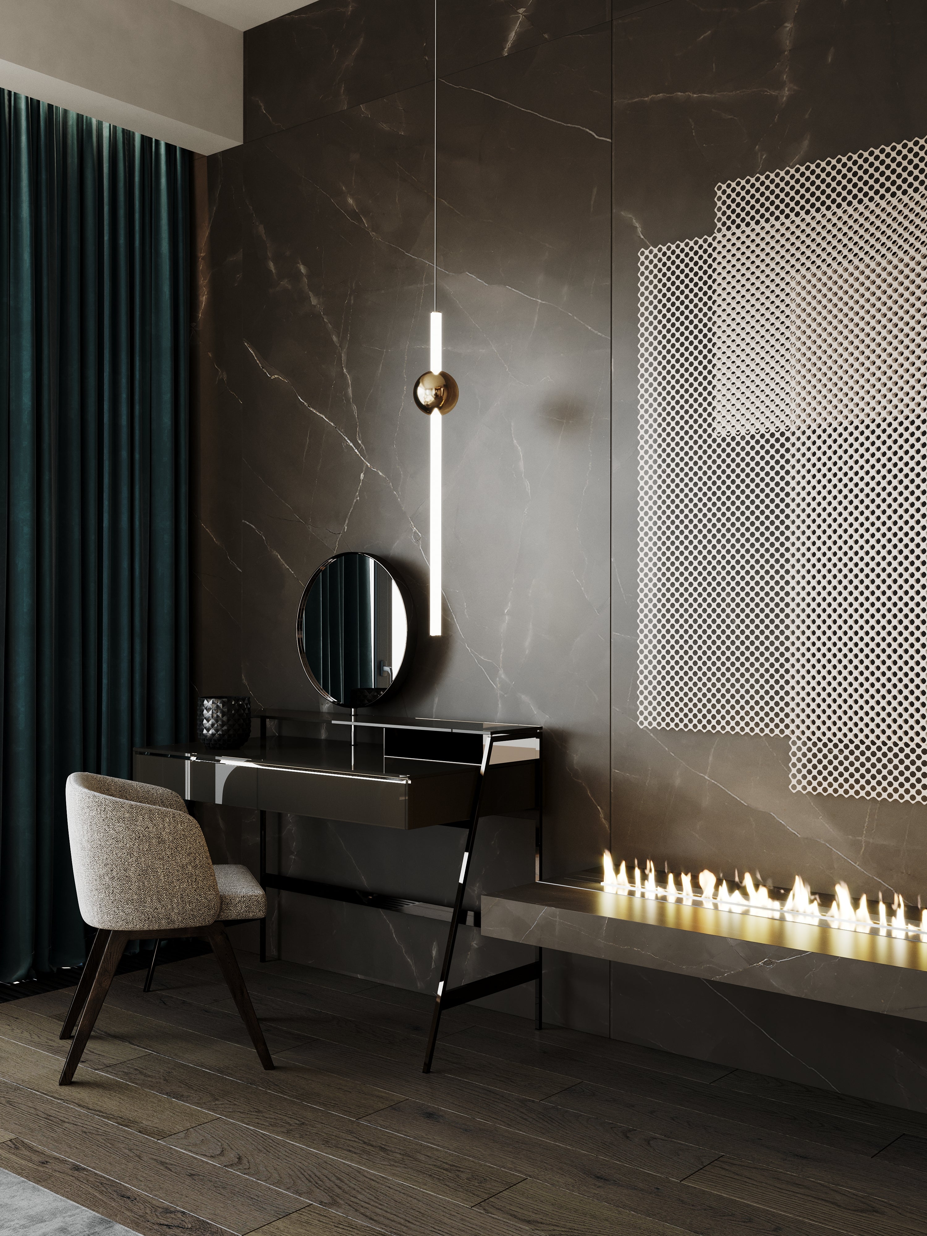 Hanglamp ORION GLOBE gepolijst verouderd messing