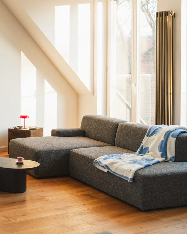 Modulares Sofa UMI - offenes Element links in steinfarbenem Schwarz