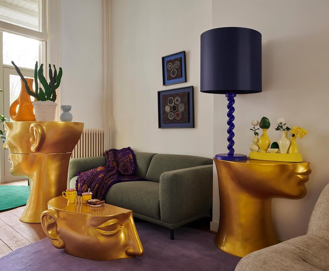Modularer Couchtisch HEAD in Gold