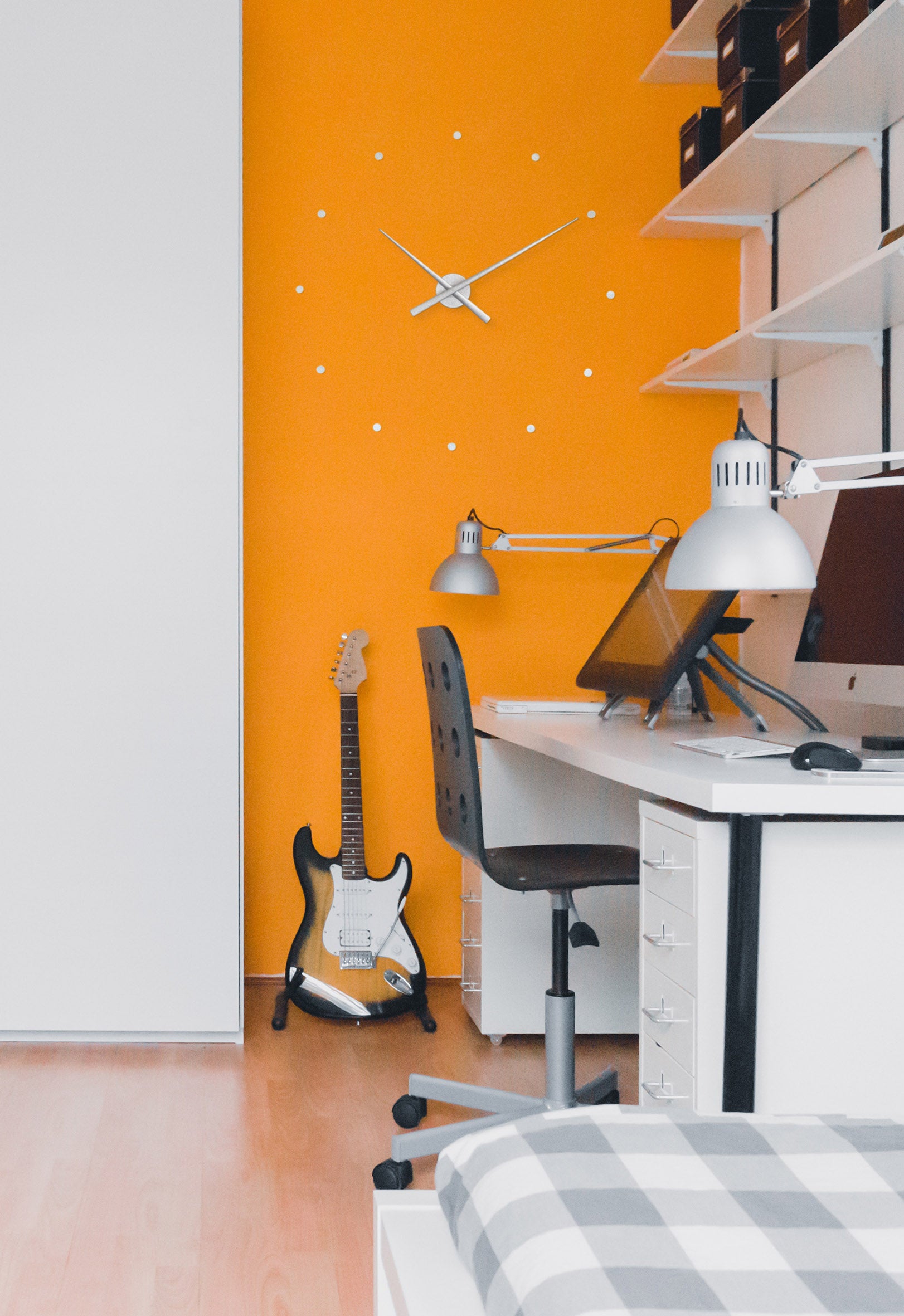 Silver OJ Wall Clock