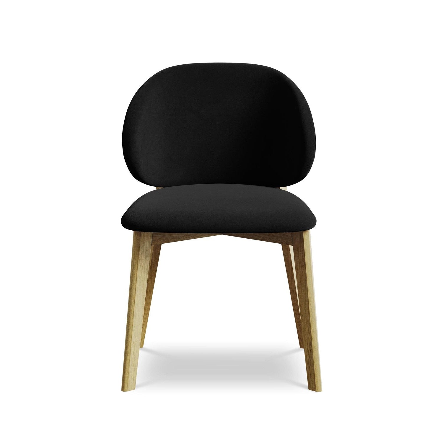 Velvet Chair PAHOA Black with Beech Base