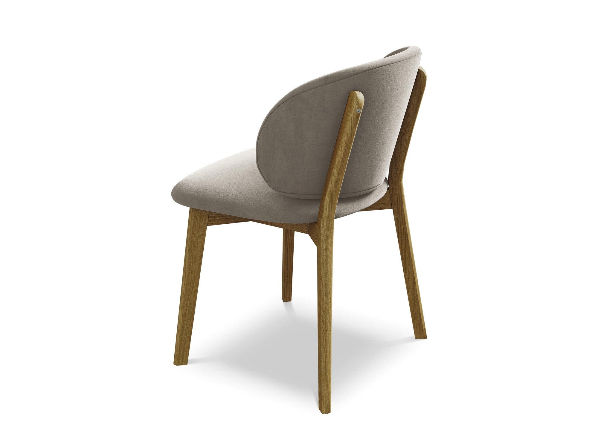 Velvet Chair PAHOA taupe with Beech Base
