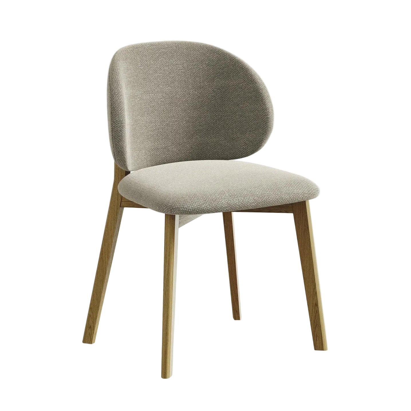 Stoel PAHOA taupe boucle met beukenhouten basis