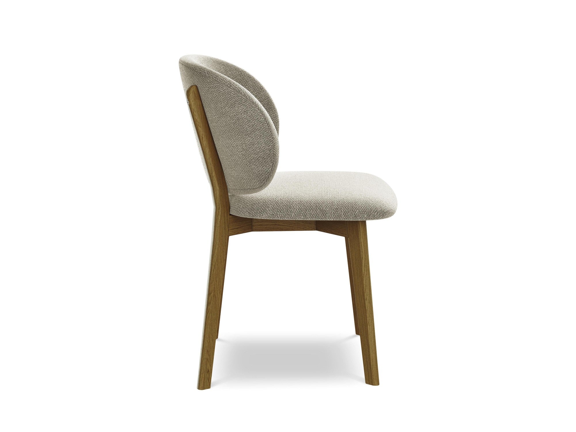 Stoel PAHOA taupe boucle met beukenhouten basis