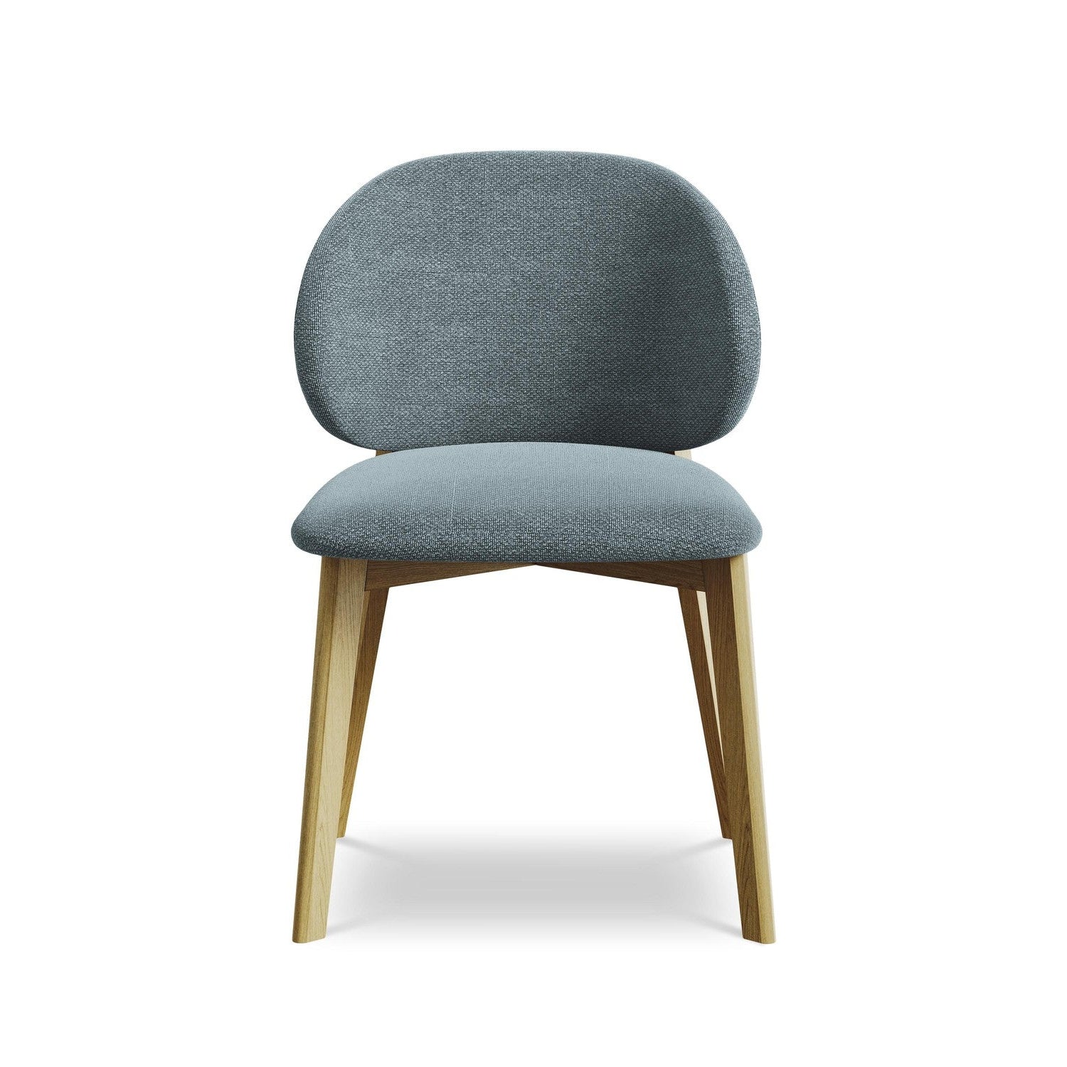 Stoel PAHOA denimblauw boucle met beukenhouten basis