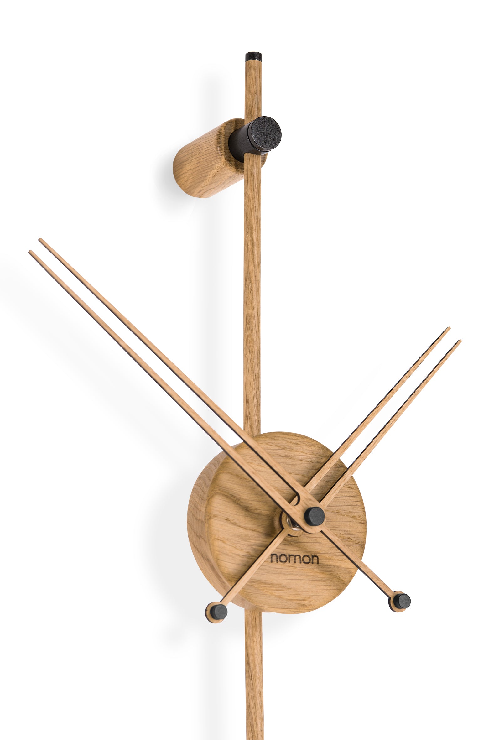 Wandklok PUNTO Y COMA PREMIUM eikenhout met zwart