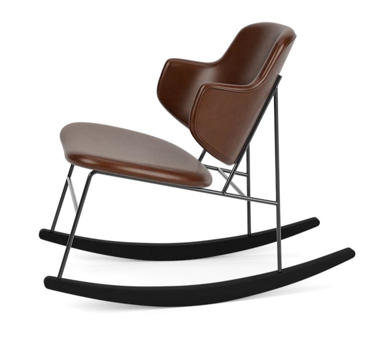 Fotel bujany PENGUIN brązowa skóra