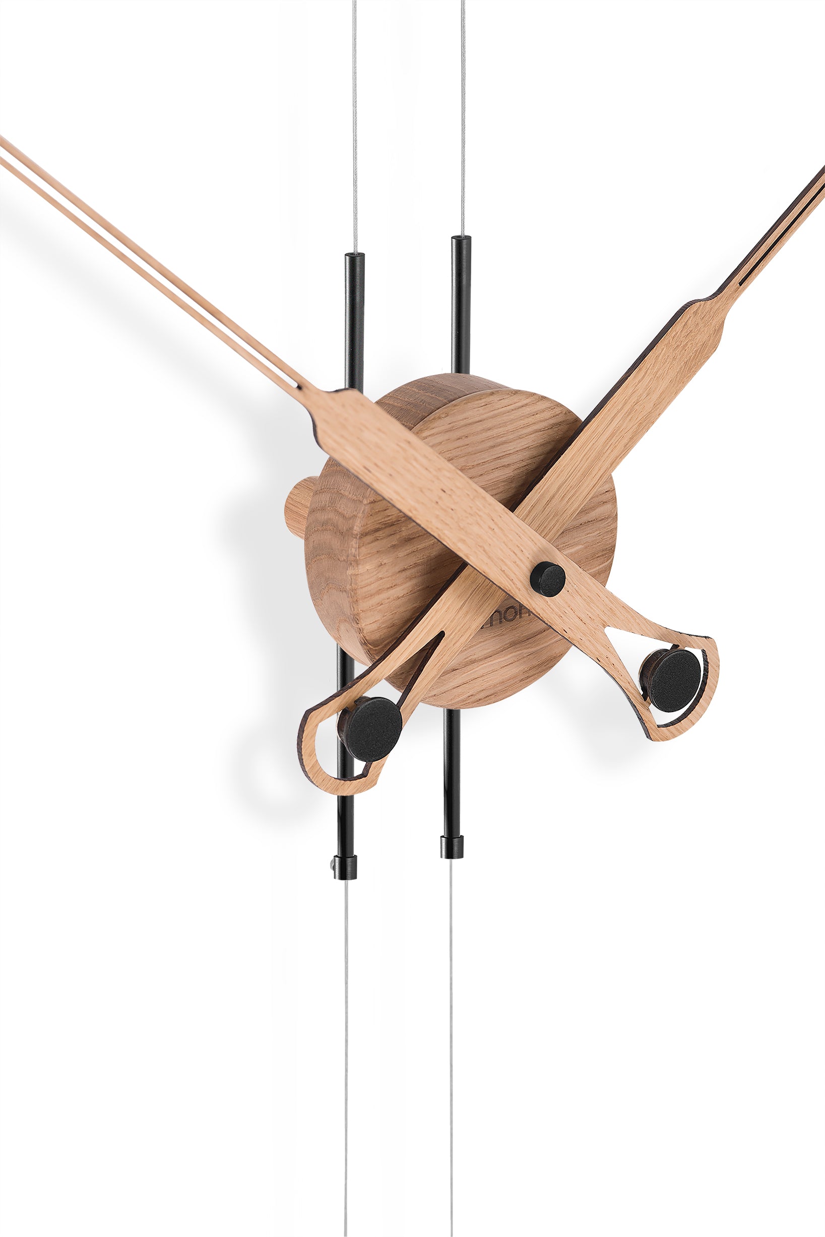 Wanduhr PENDULO PREMIUM aus Eichenholz mit Schwarz