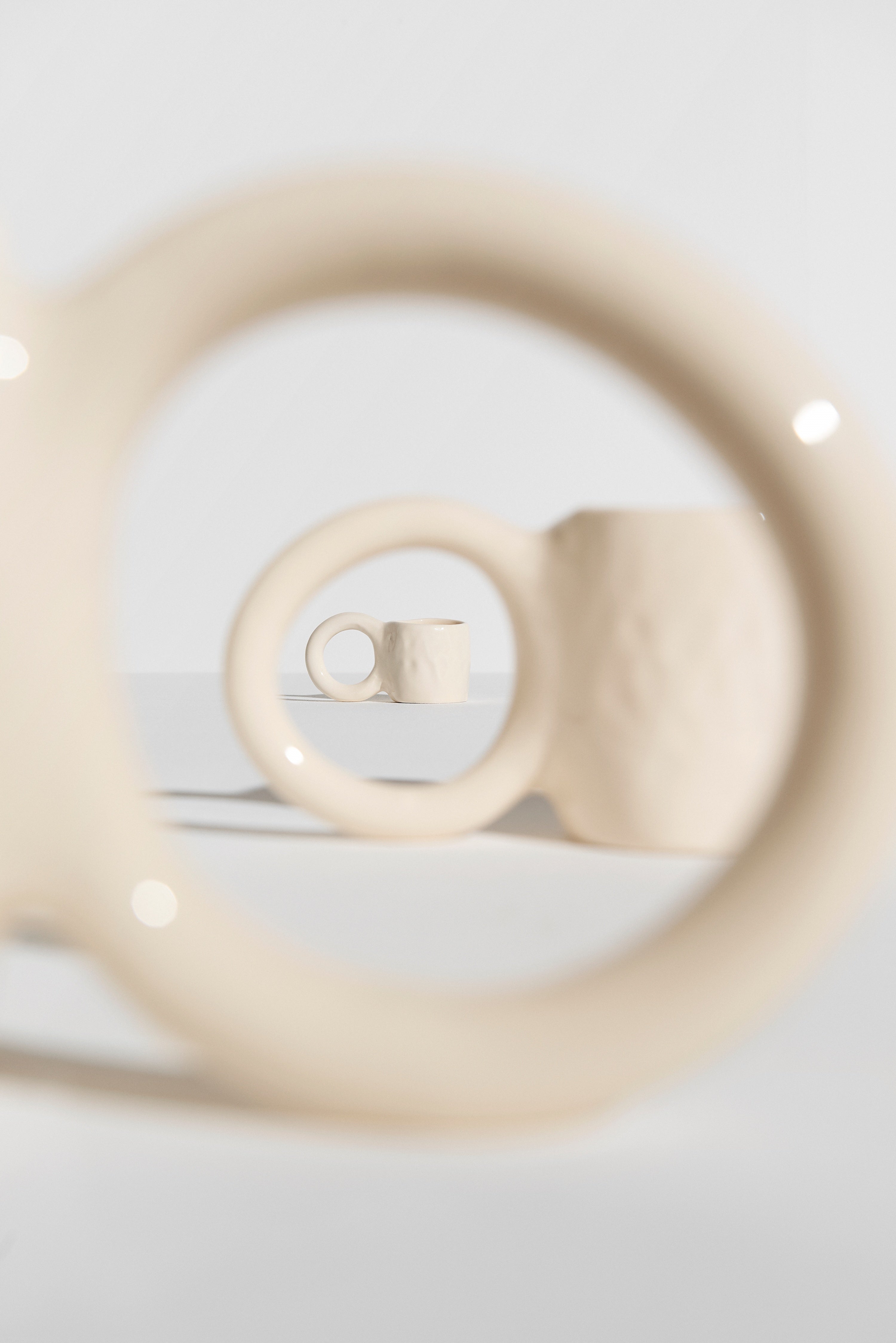 Set van vanille DONUT espresso kopjes