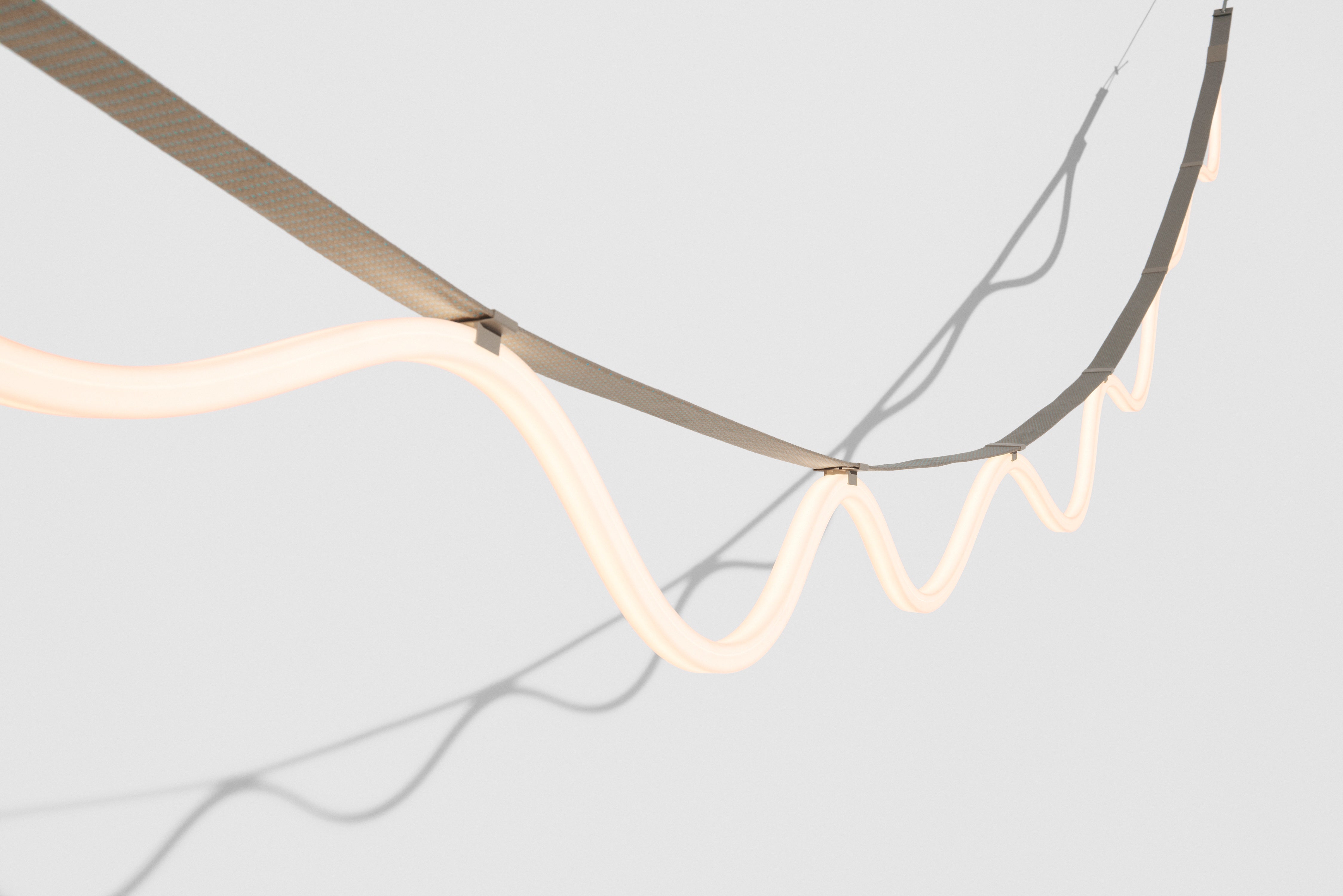 Hanglamp SPLINE beige met blauw