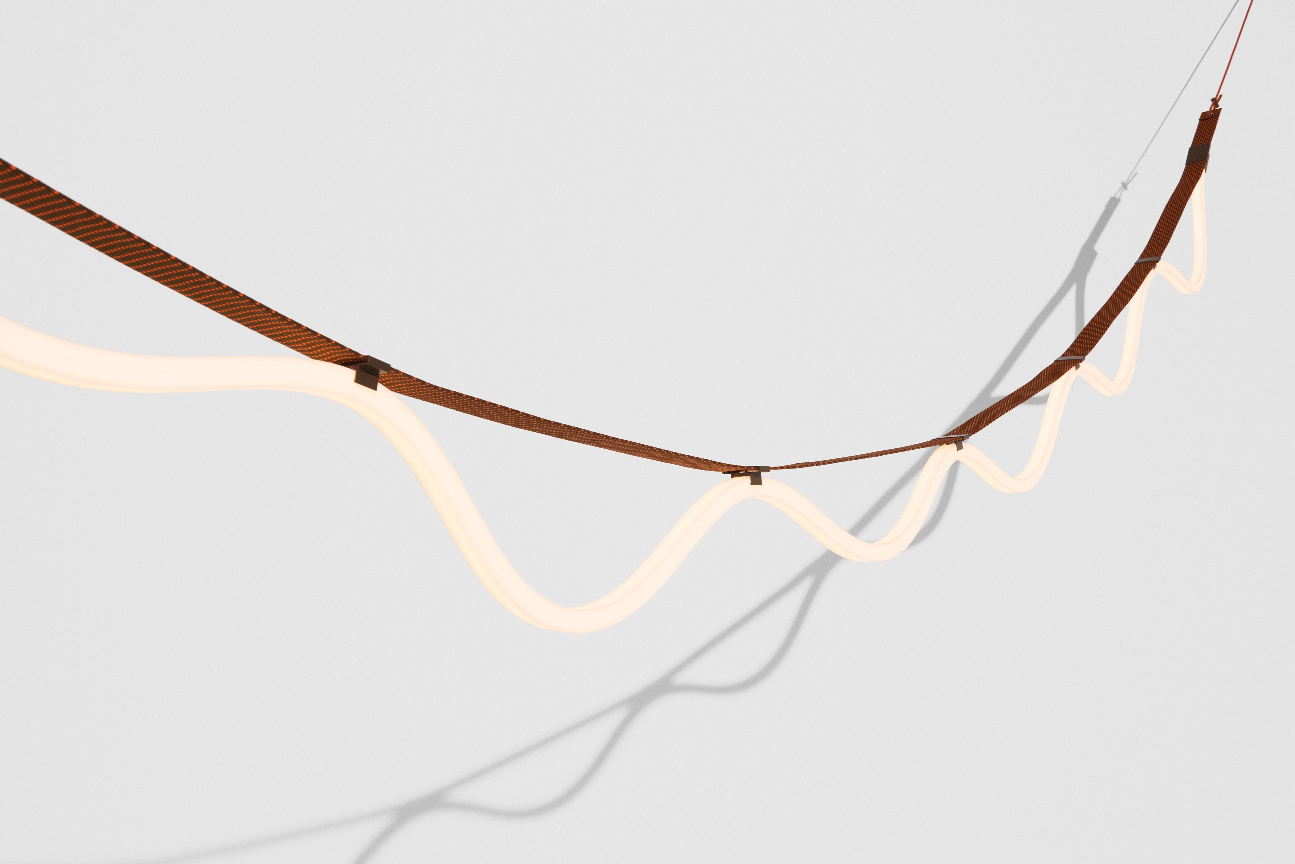 Hanglamp SPLINE bruin met oranje