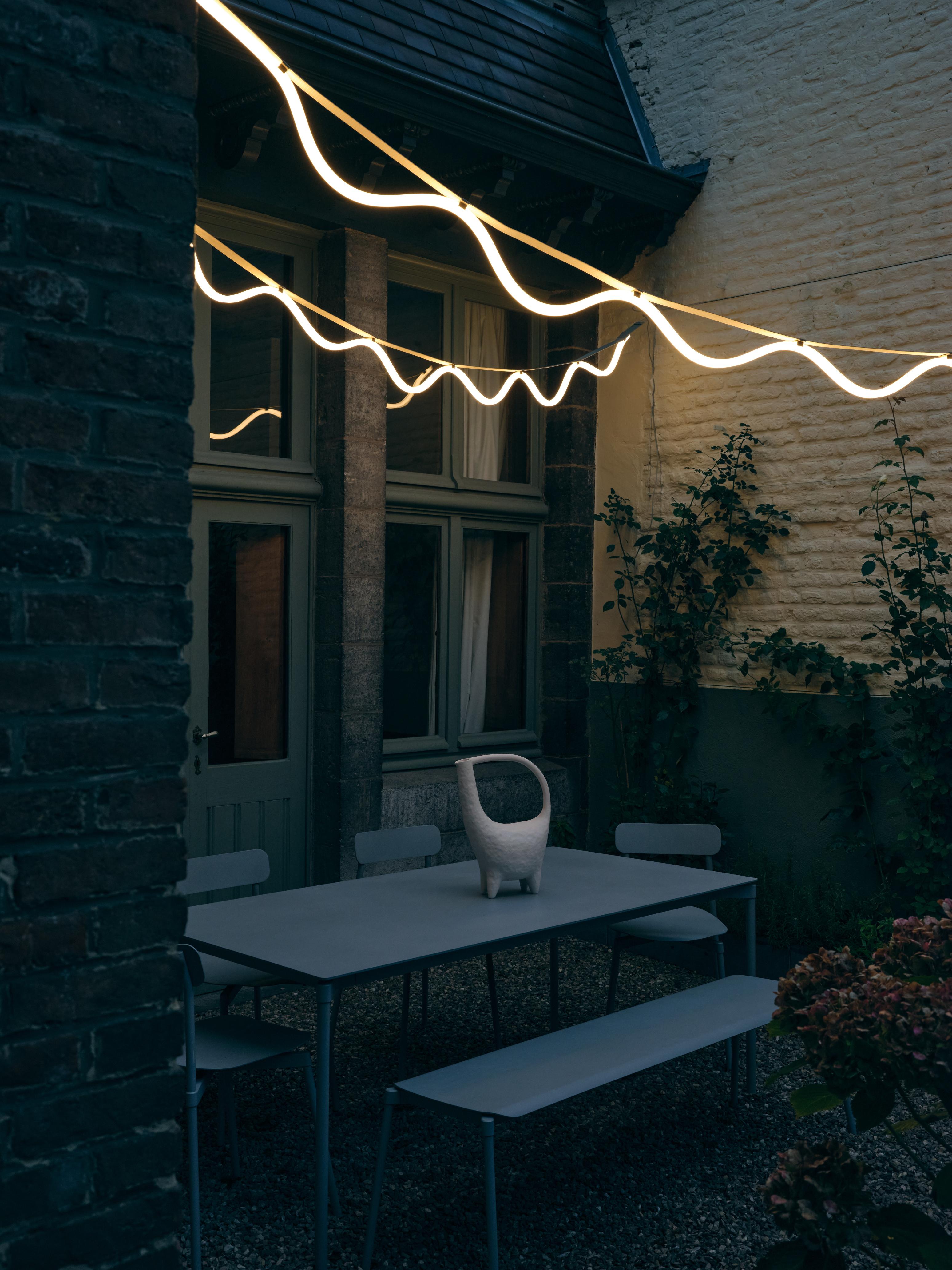 Hanglamp SPLINE beige met blauw