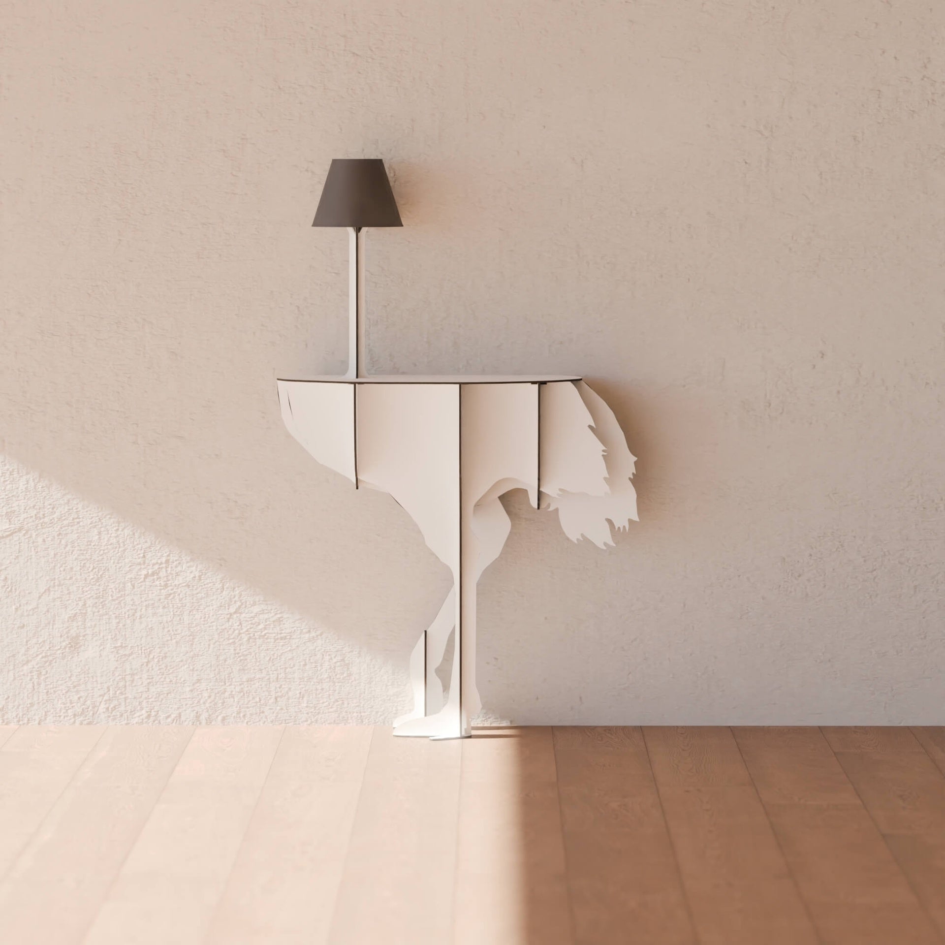 Console met lamp DIVA LUCIA wit