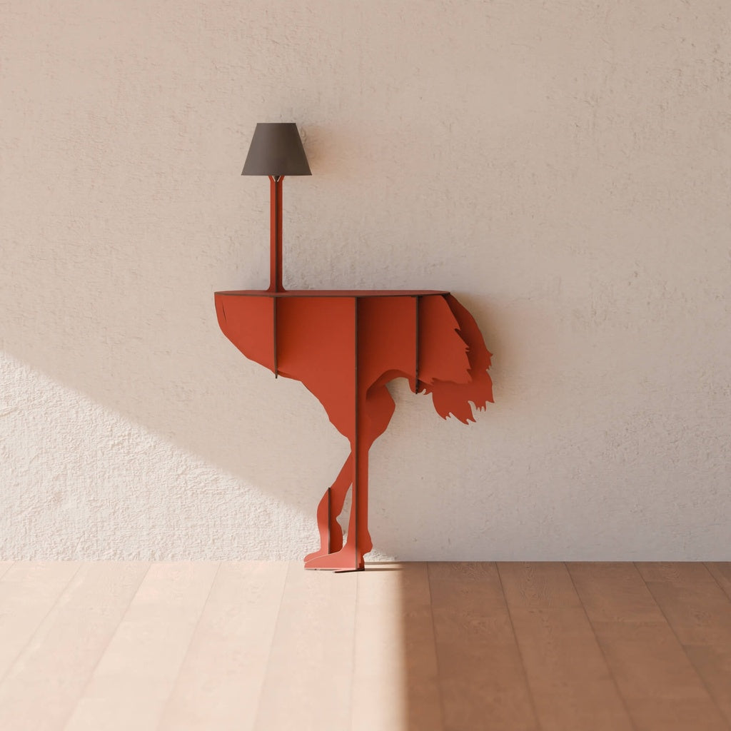 Consola met lamp DIVA LUCIA, baksteenrood