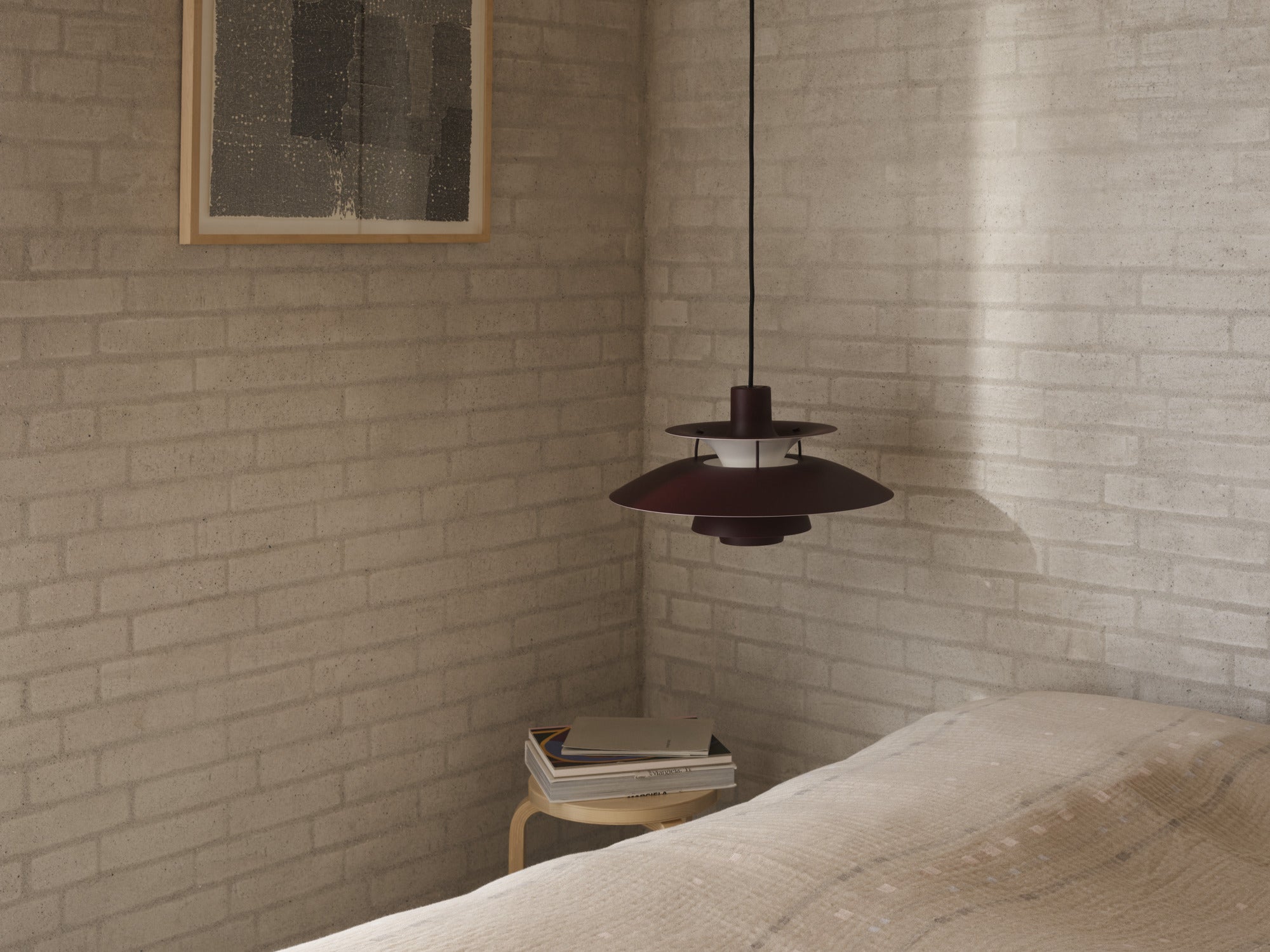 Pendelleuchte PH 5 monochromatisch burgunderrot