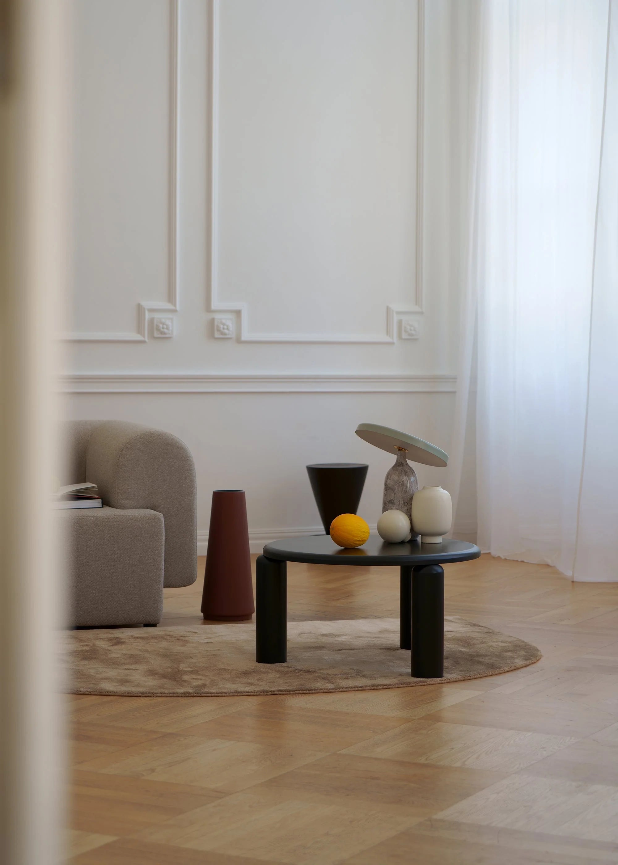 Koffietafel NEO kobaltblauw essenhout