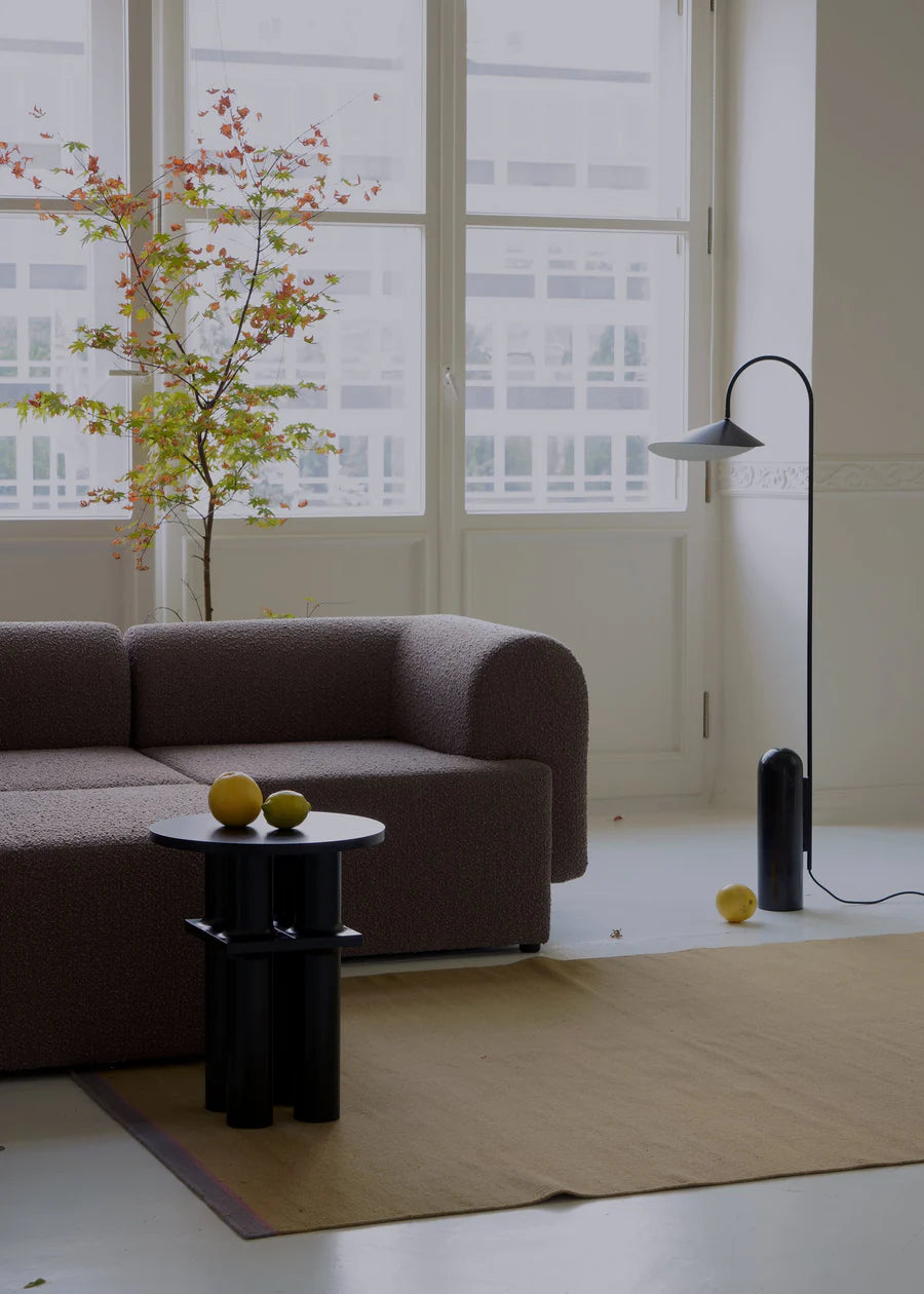 Modulares Sofa TORI - schwarzer Boucle-Eckmodul