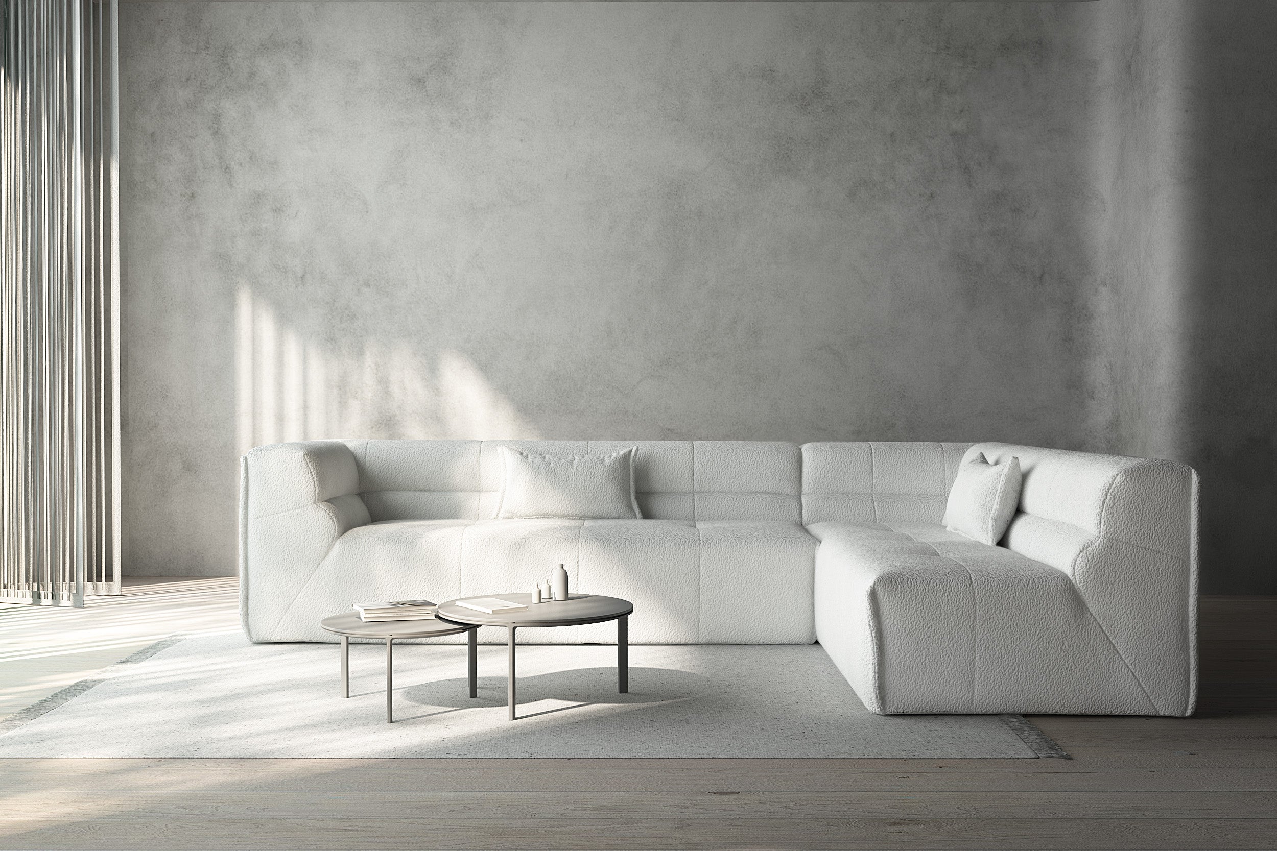 Modularer 4-Sitzer-Ecksofa links PIERO gepolstert
