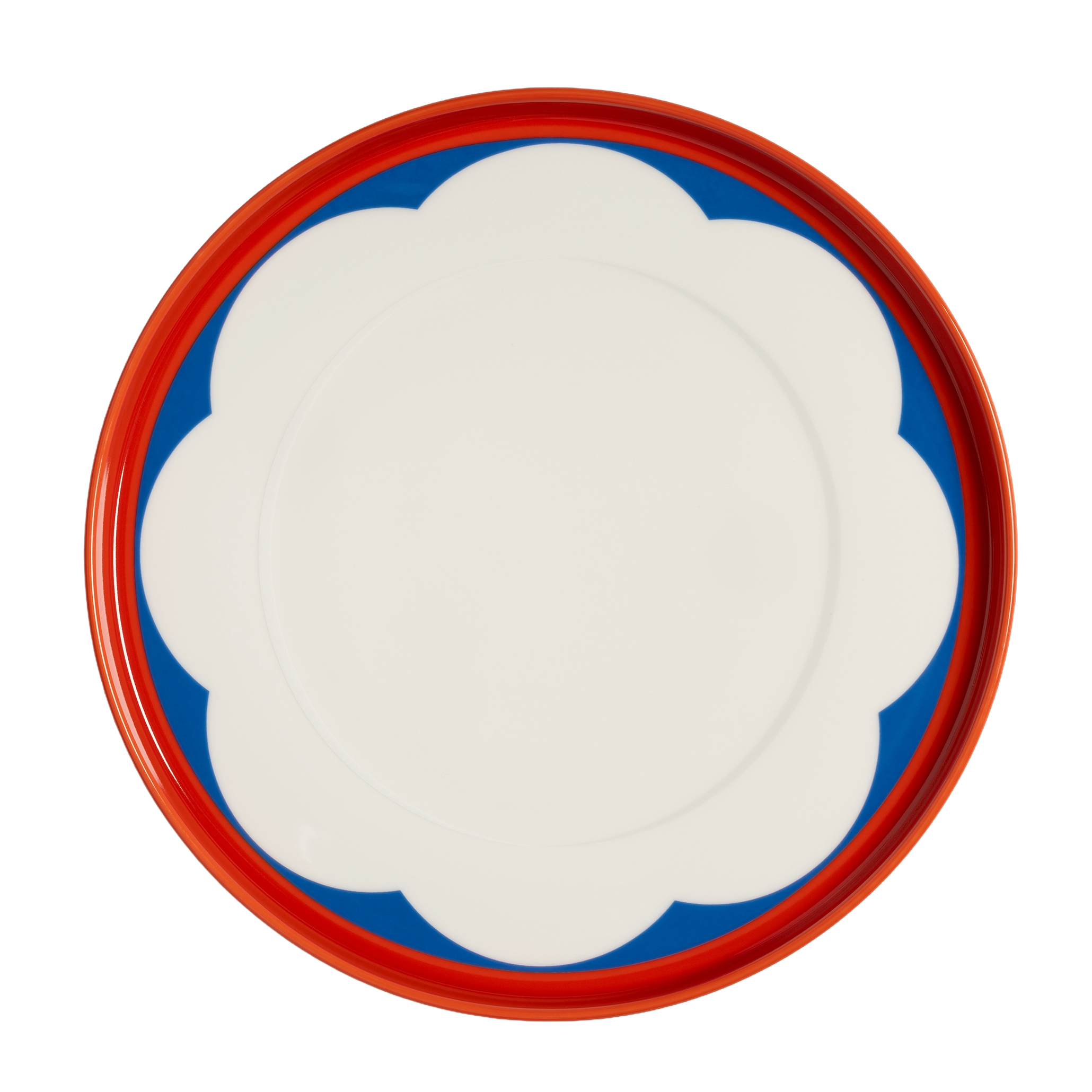 Dinerbord DAYDREAM ARCH wit met rood en blauw