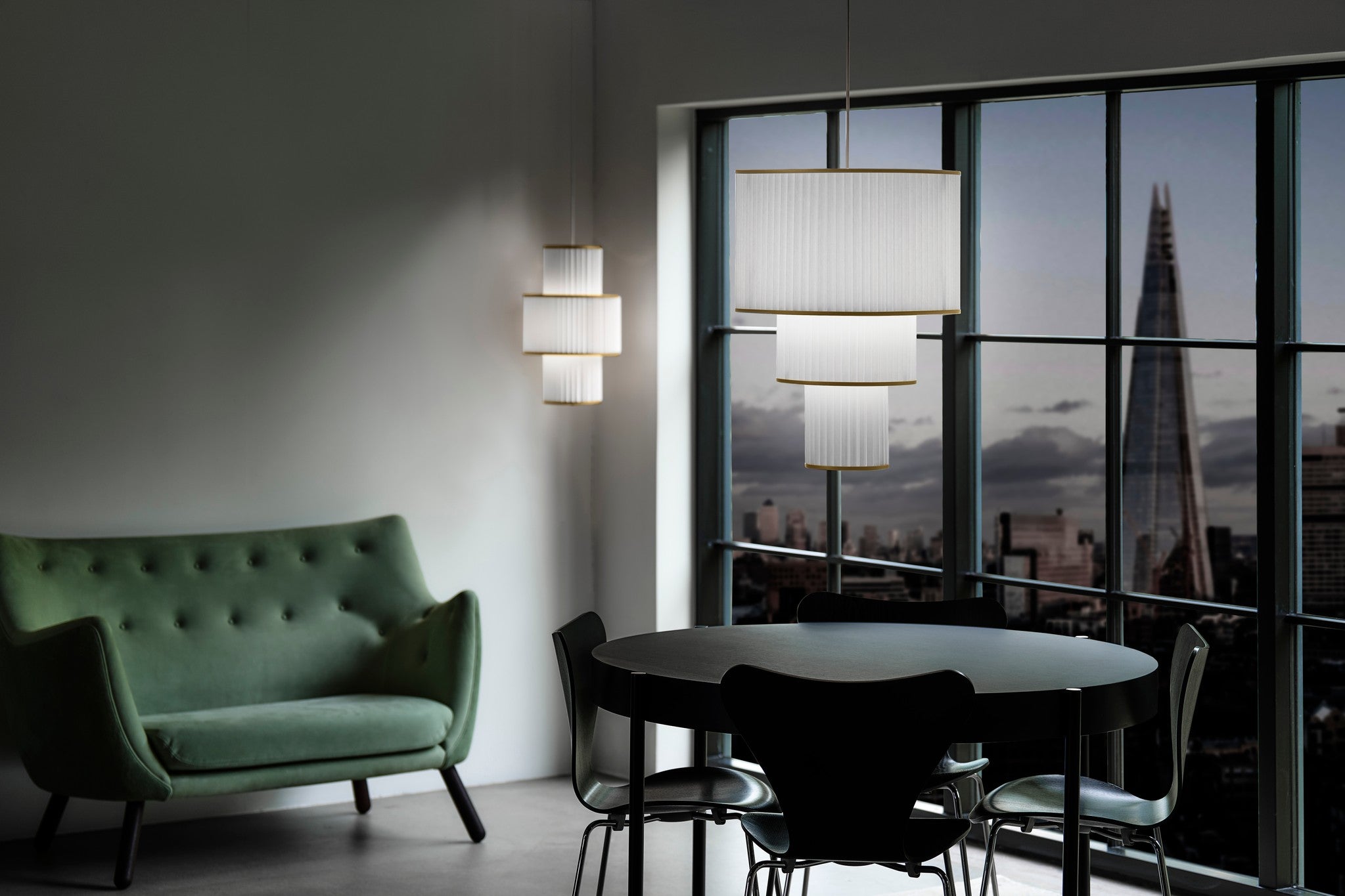 Pendelleuchte MODELL 112 PLIVELLO weiß mit Gold