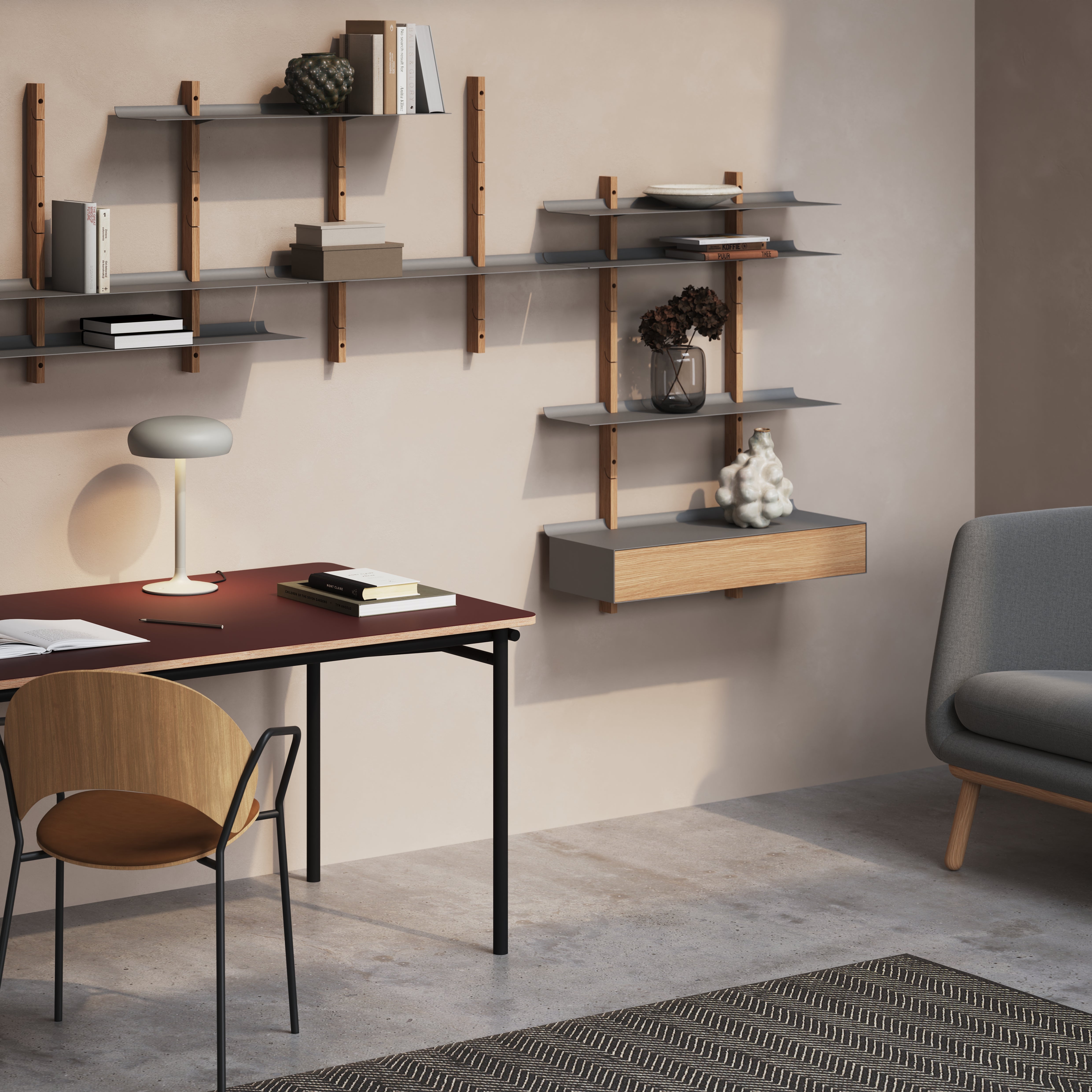 Ausziehbarer Tisch TAFFEL rot