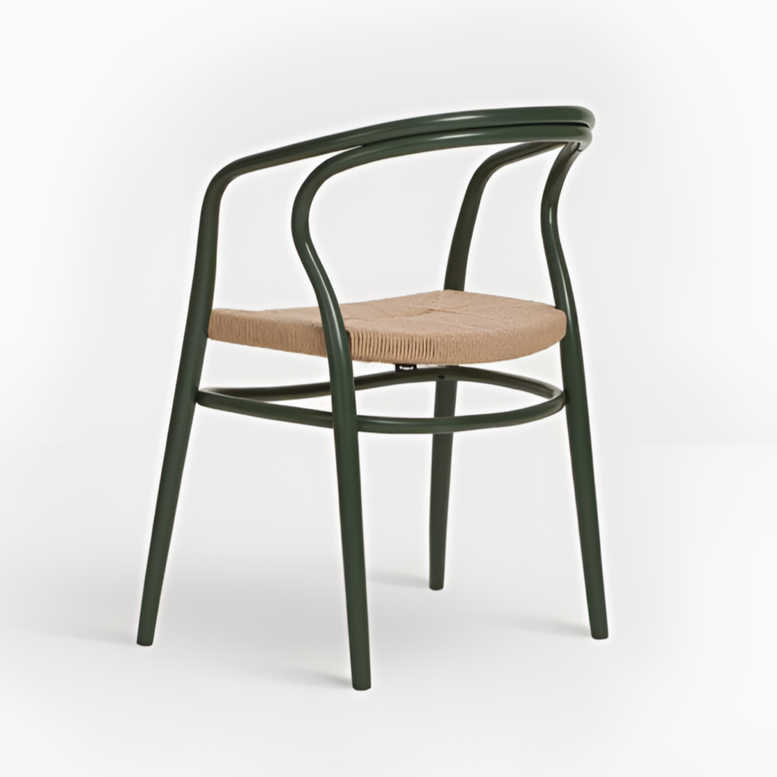 Nodo Corda B-1404 Stuhl Buche Wood mit einem geflochtenen Sitz