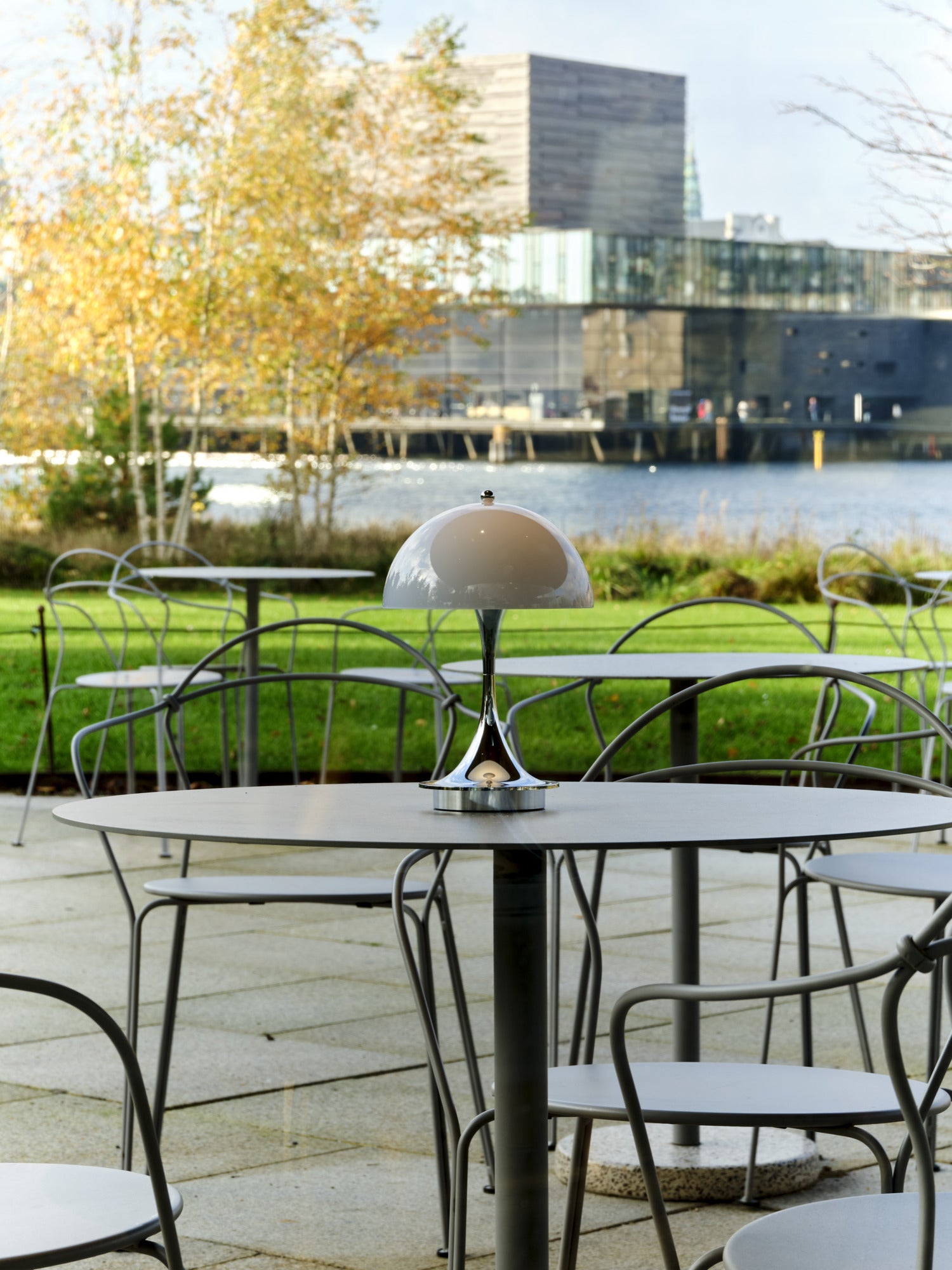 Portable Lamp PANTHELLA 160 brown with chrome base