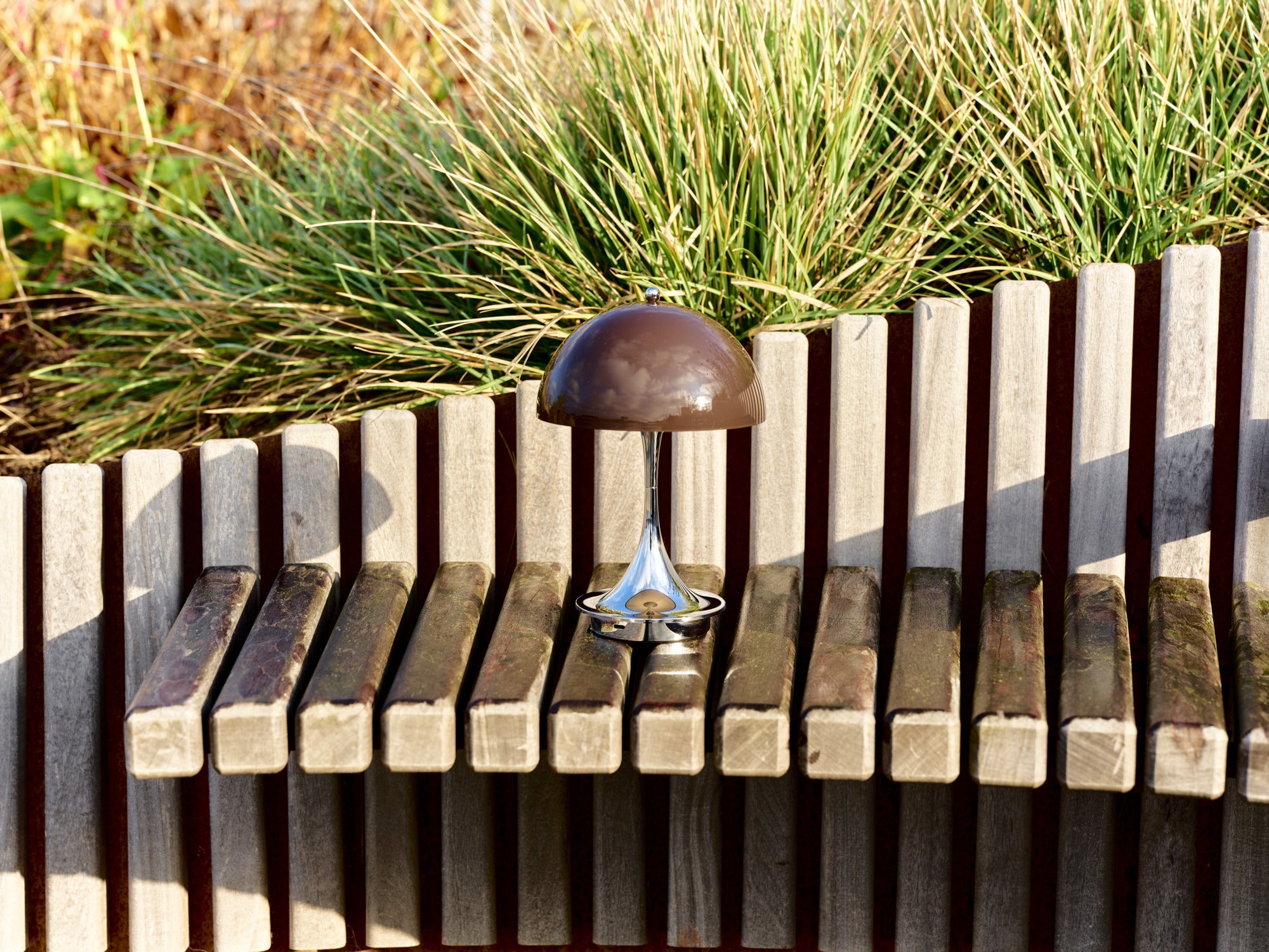 Portable Lamp PANTHELLA 160 brown with chrome base