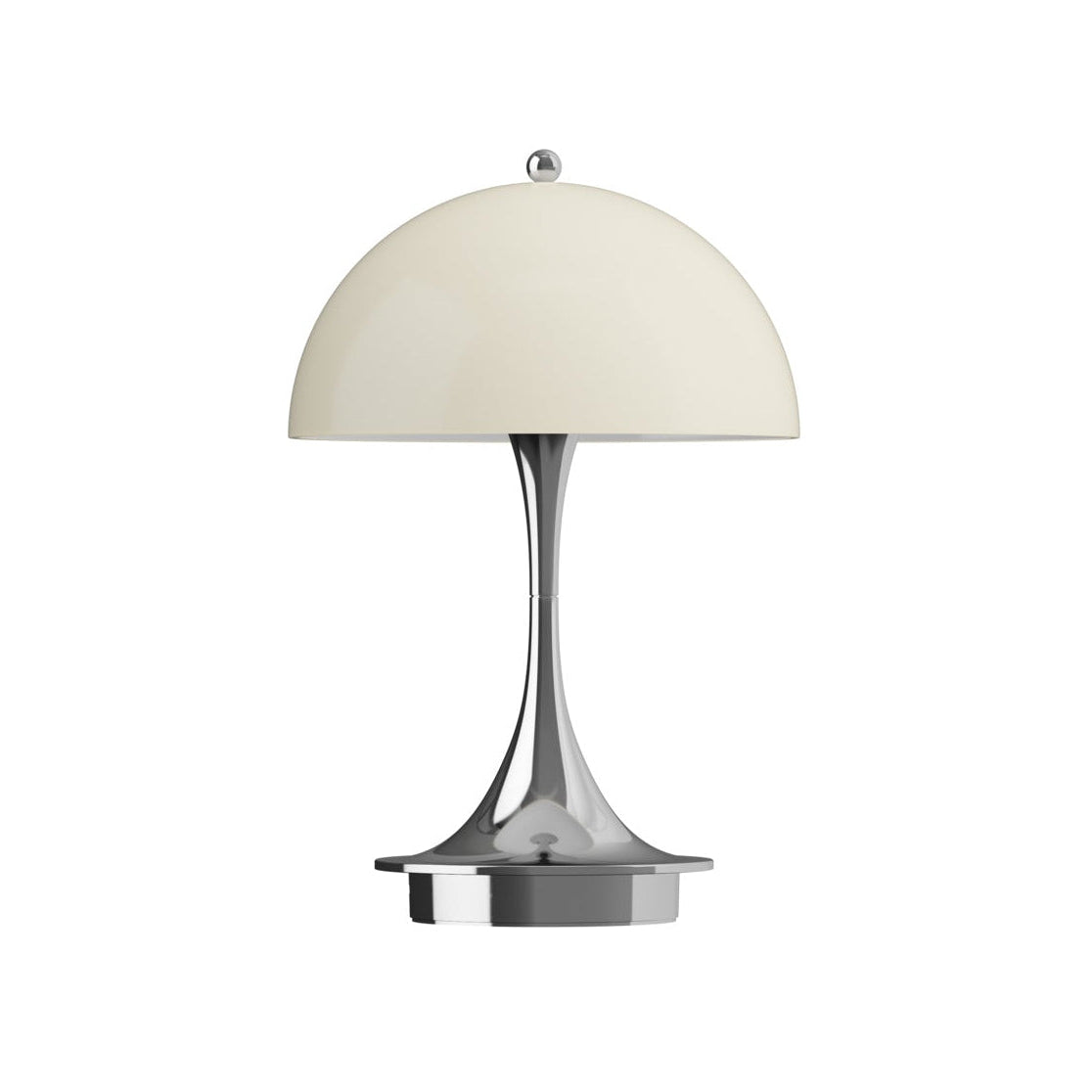 Tragbare Lampe PANTHELLA 160 beige opal mit verchromtem Fuß